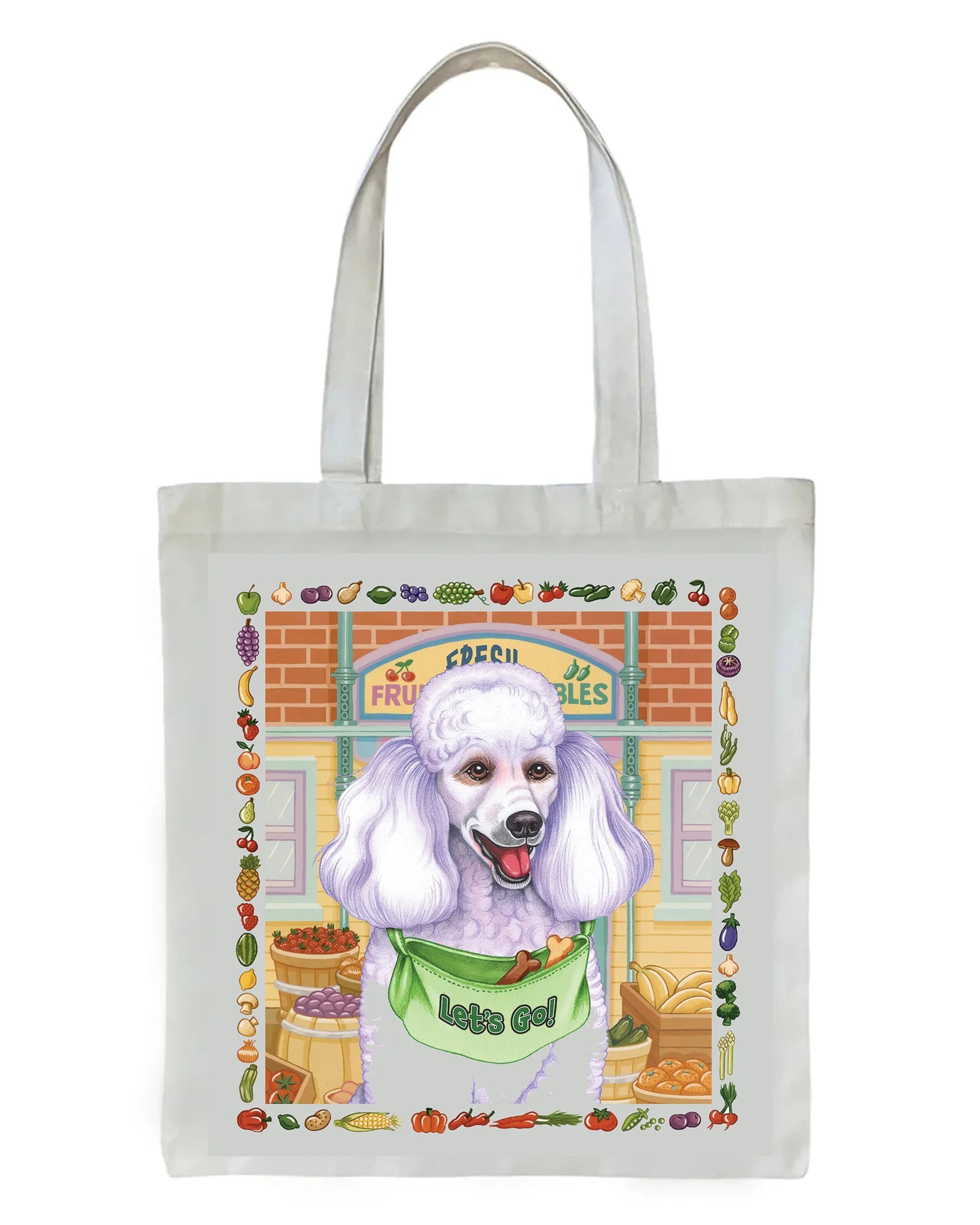 Poodle White - Tomoyo Pitcher   Dog Breed Tote Bags