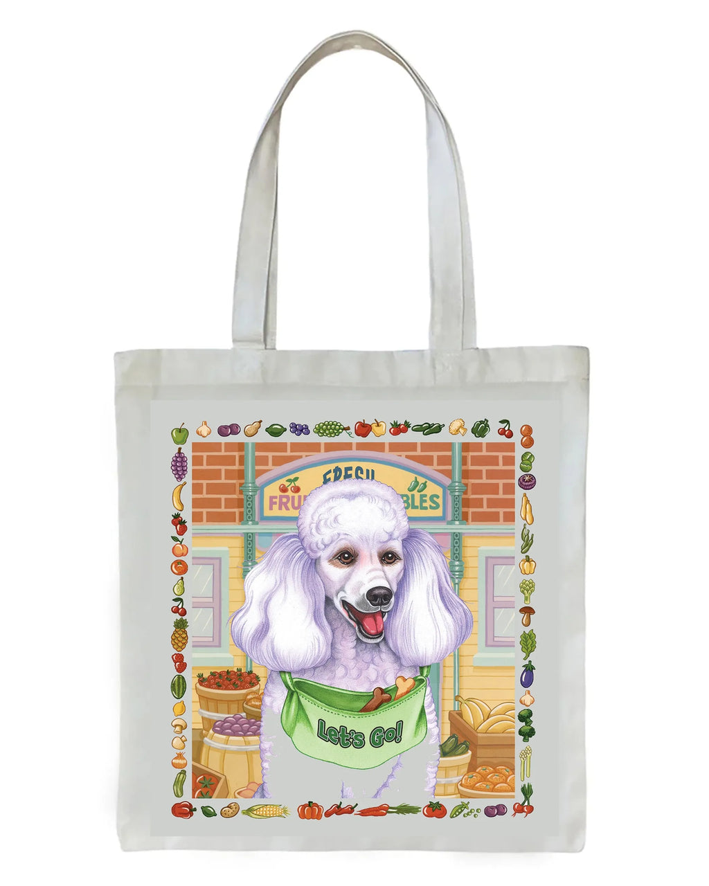 Poodle White - Tomoyo Pitcher   Dog Breed Tote Bags