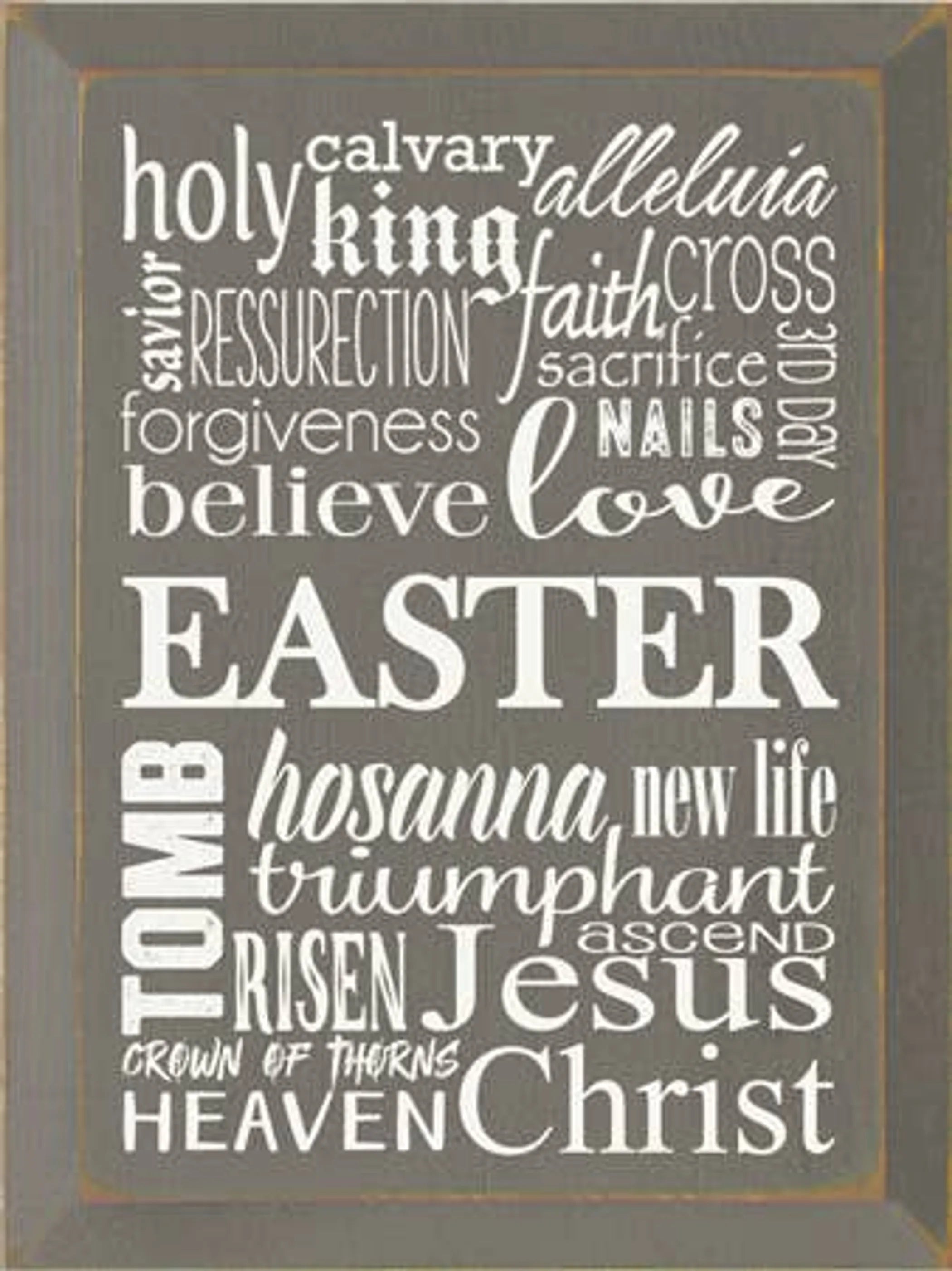 Easter Wordle Wood Sign