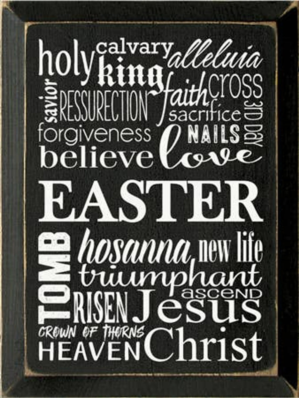 Easter Wordle Wood Sign