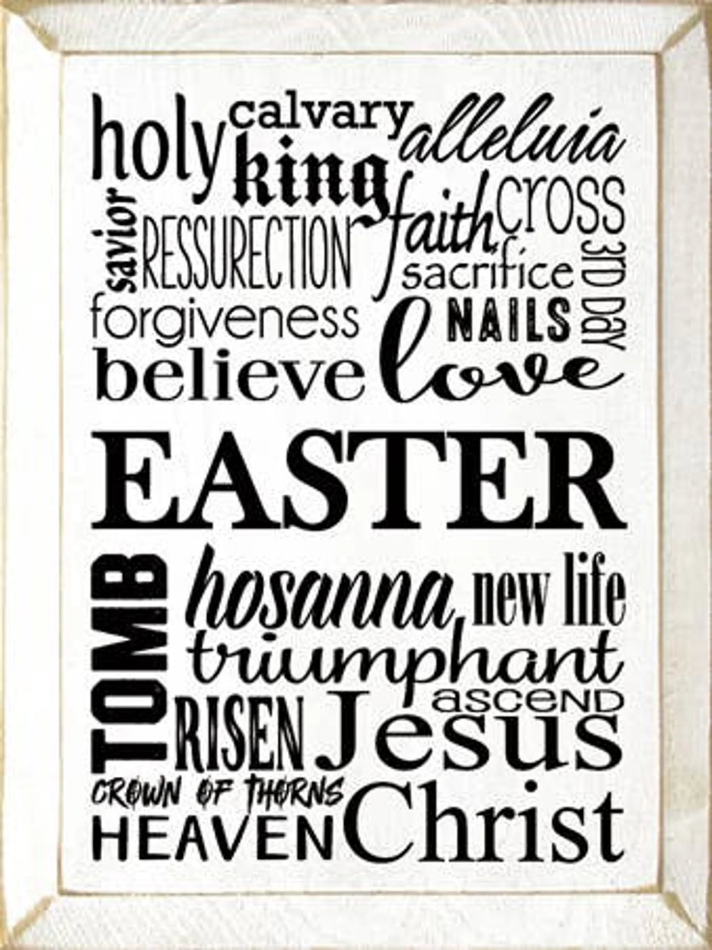 Easter Wordle Wood Sign