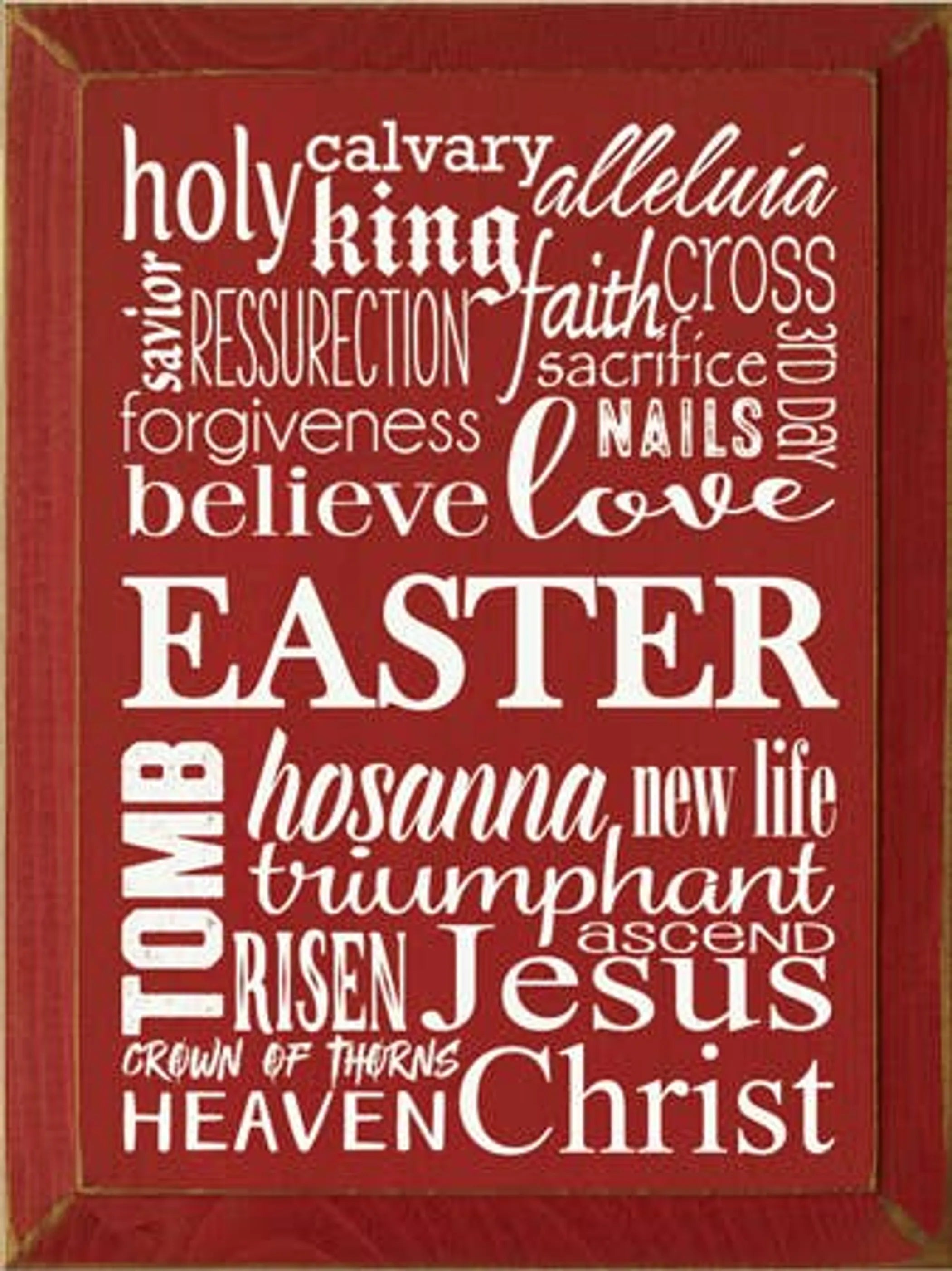 Easter Wordle Wood Sign