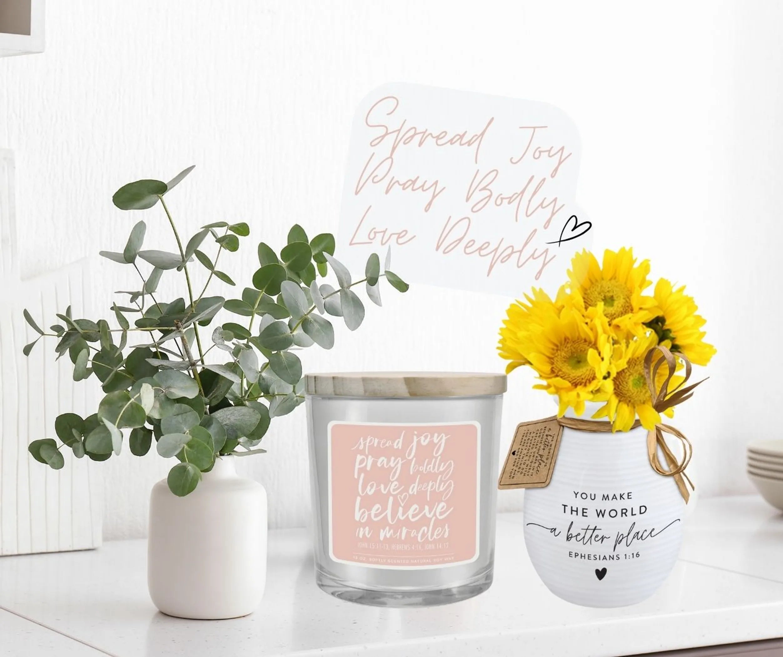 Soy Candle Spread Joy Pray Boldly 13Oz