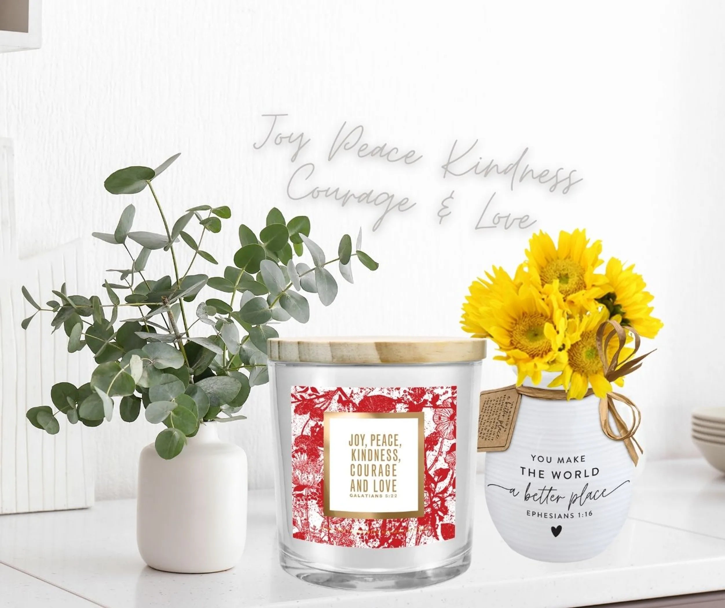 Soy Candle Peace Kindness Joy Love 13Oz