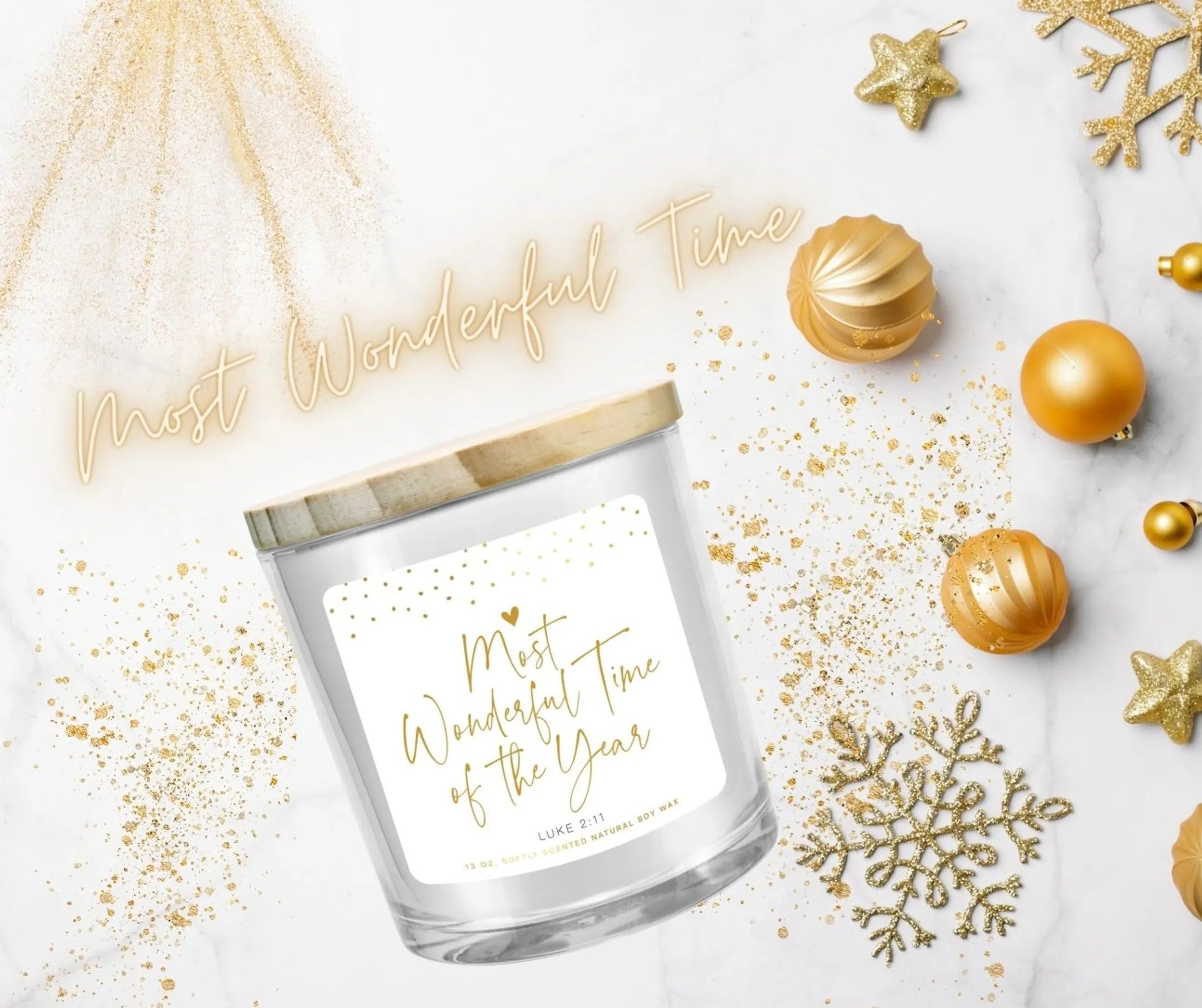 Soy Candle Most Wonderful Time Year 13Oz