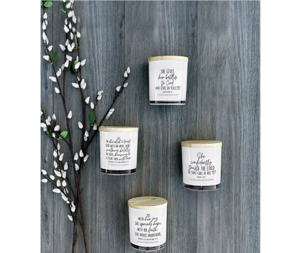 Soy Candle She Give Her Battles To God