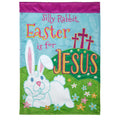 Silly Rabbit Easter Is For Jesus Double Applique Garden Flag
