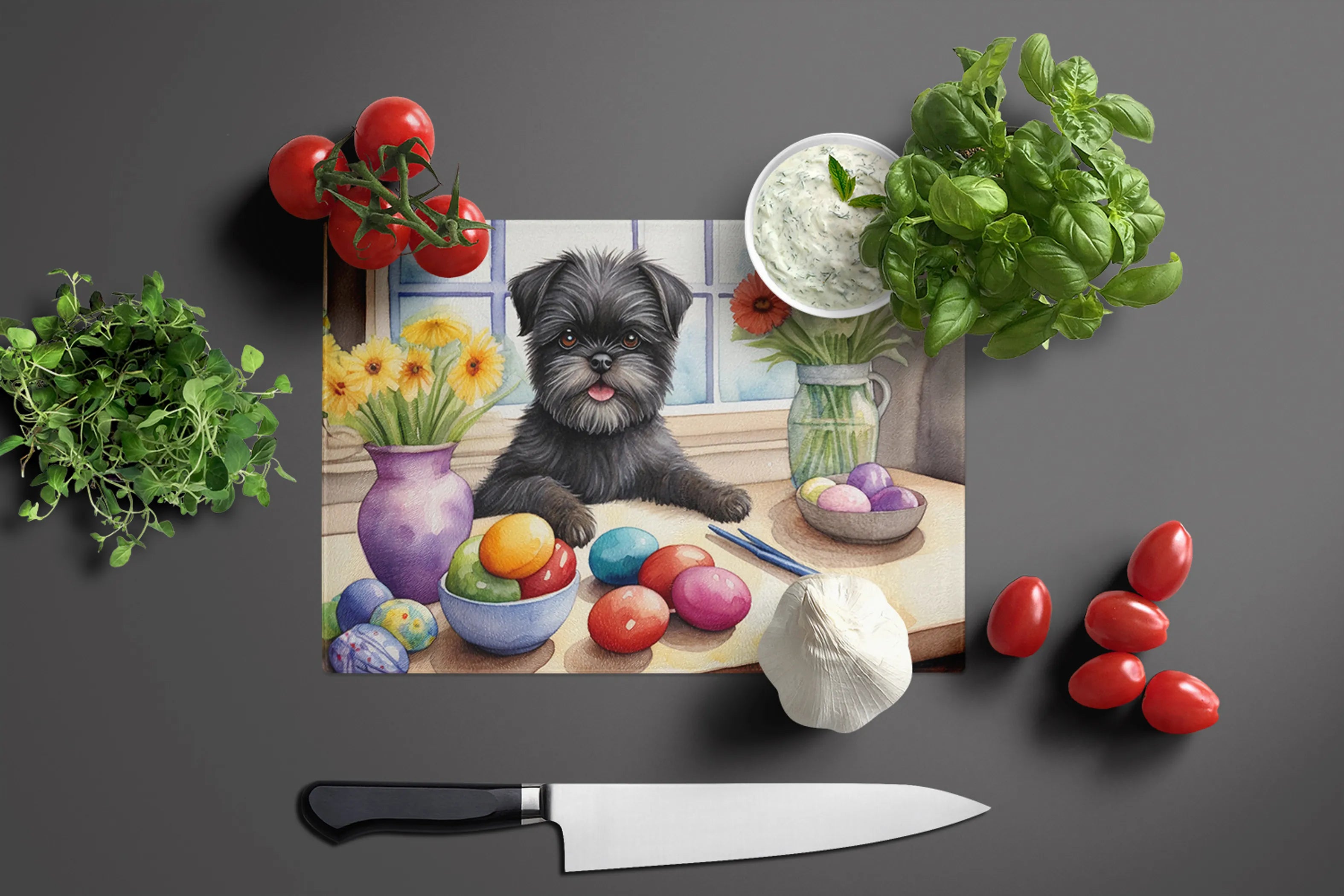 Decorating Easter Glass Cutting Board - Size: LARGE | Pack Of: 1 | Collection name: Decorating easter