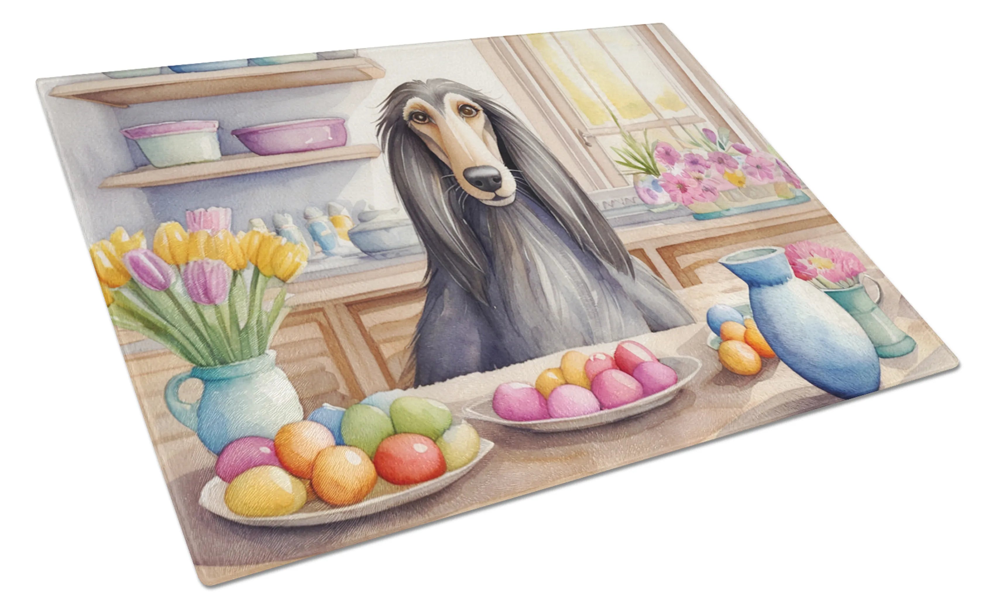 Decorating Easter Glass Cutting Board - Size: LARGE | Pack Of: 1 | Collection name: Decorating easter
