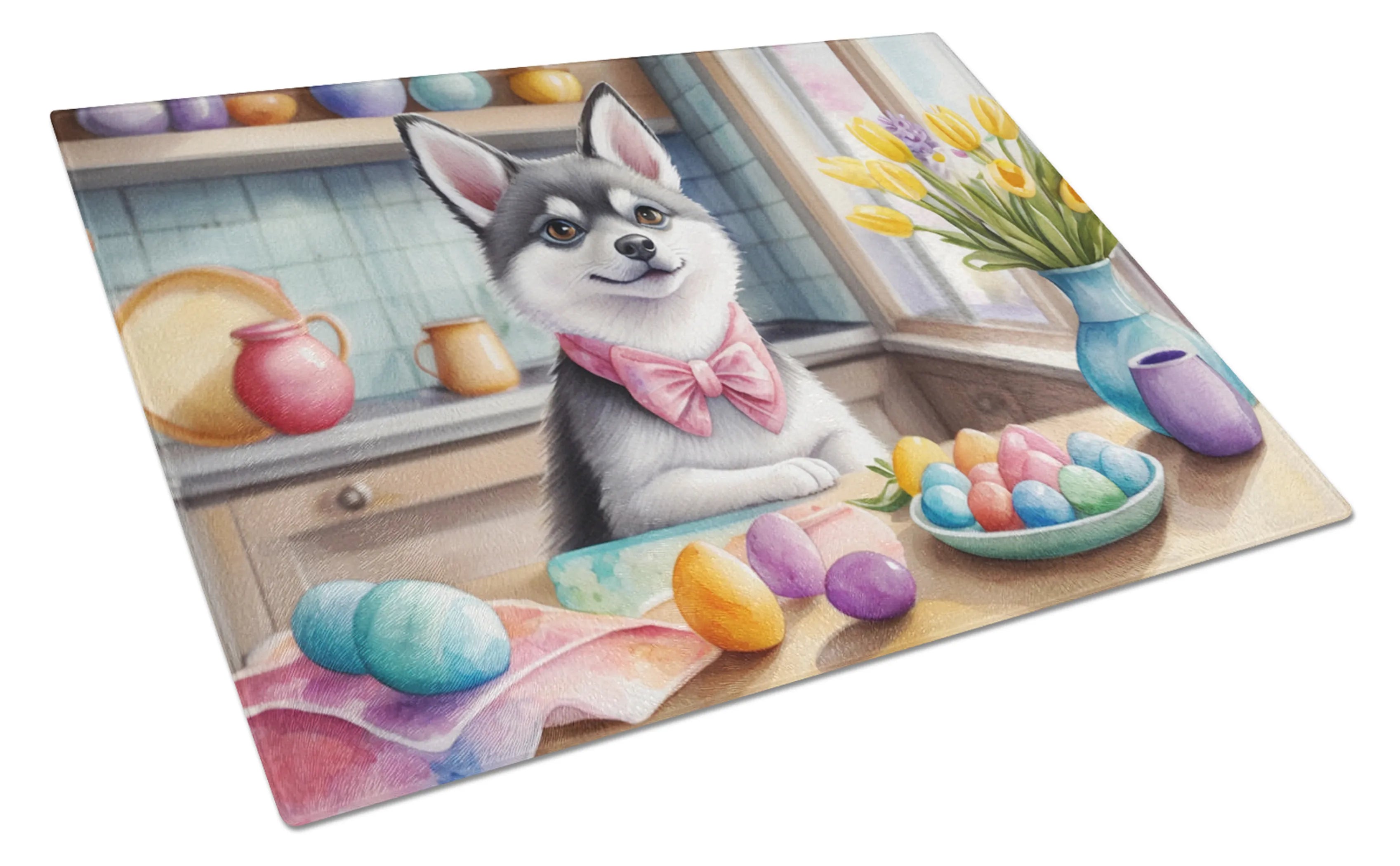 Decorating Easter Glass Cutting Board - Size: LARGE | Pack Of: 1 | Collection name: Decorating easter