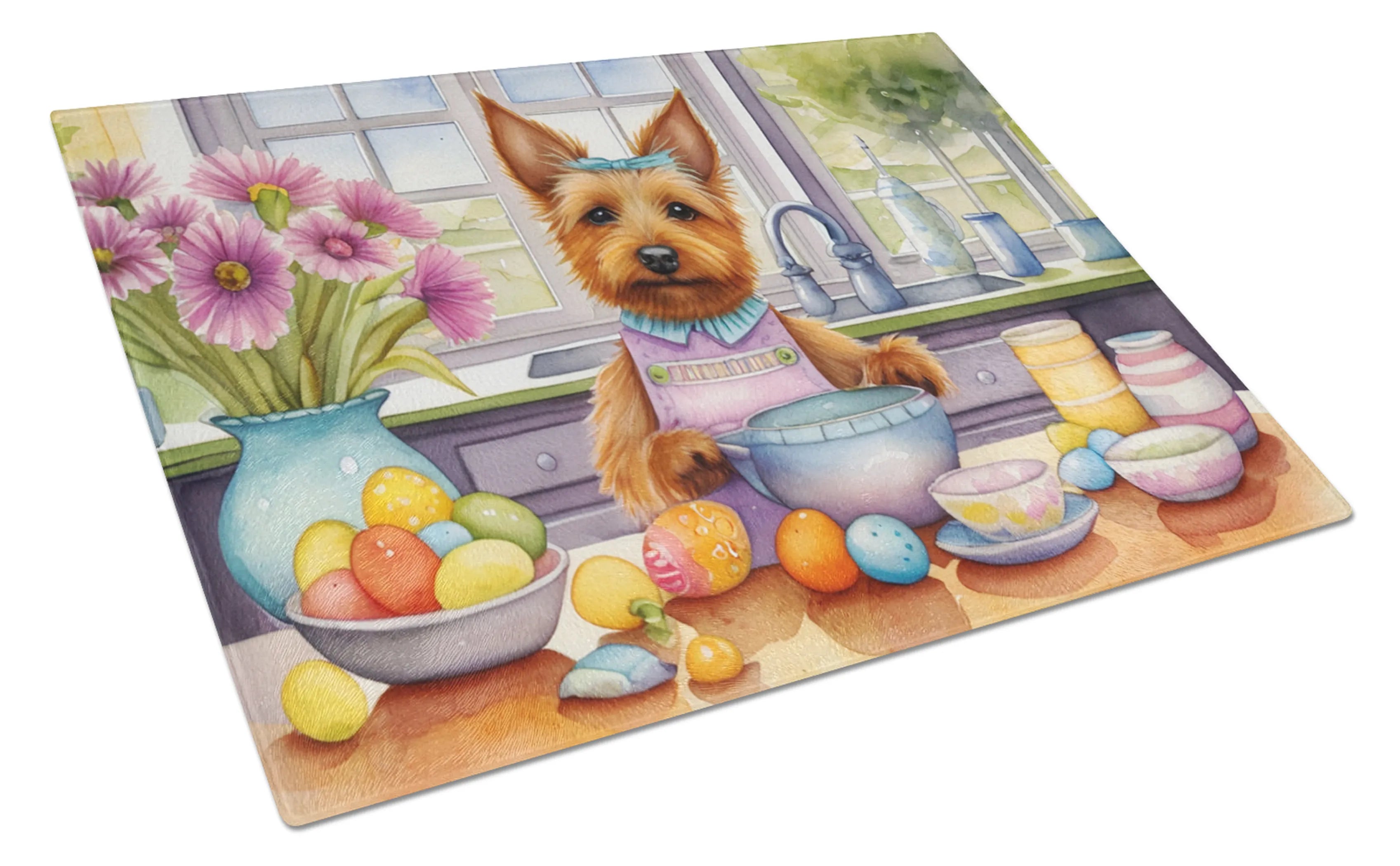 Decorating Easter Glass Cutting Board - Size: LARGE | Pack Of: 1 | Collection name: Decorating easter