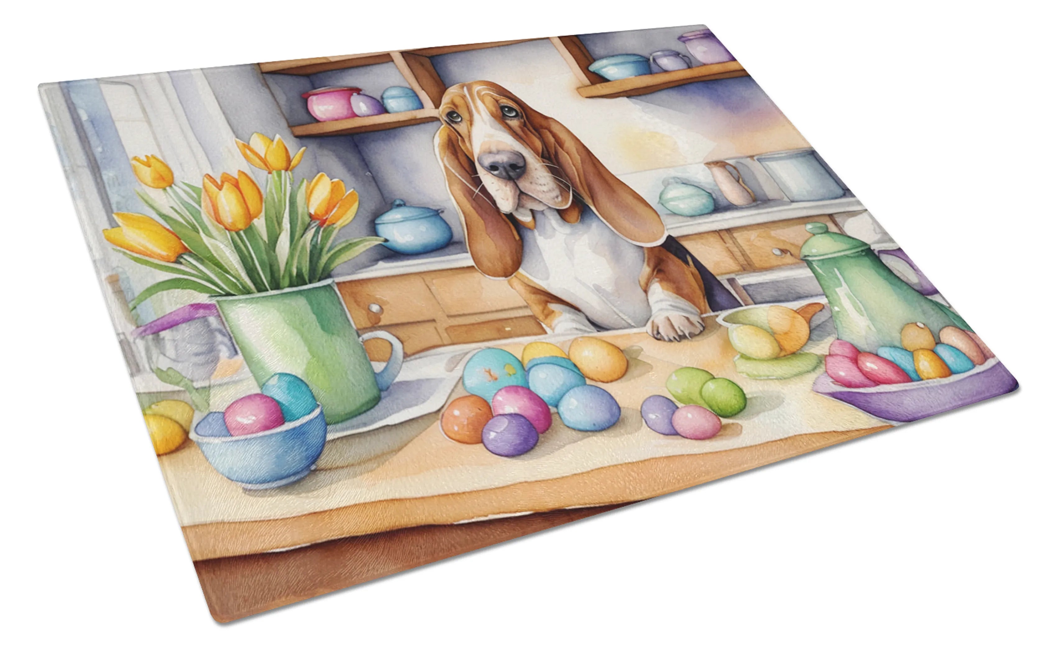 Decorating Easter Glass Cutting Board - Size: LARGE | Pack Of: 1 | Collection name: Decorating easter