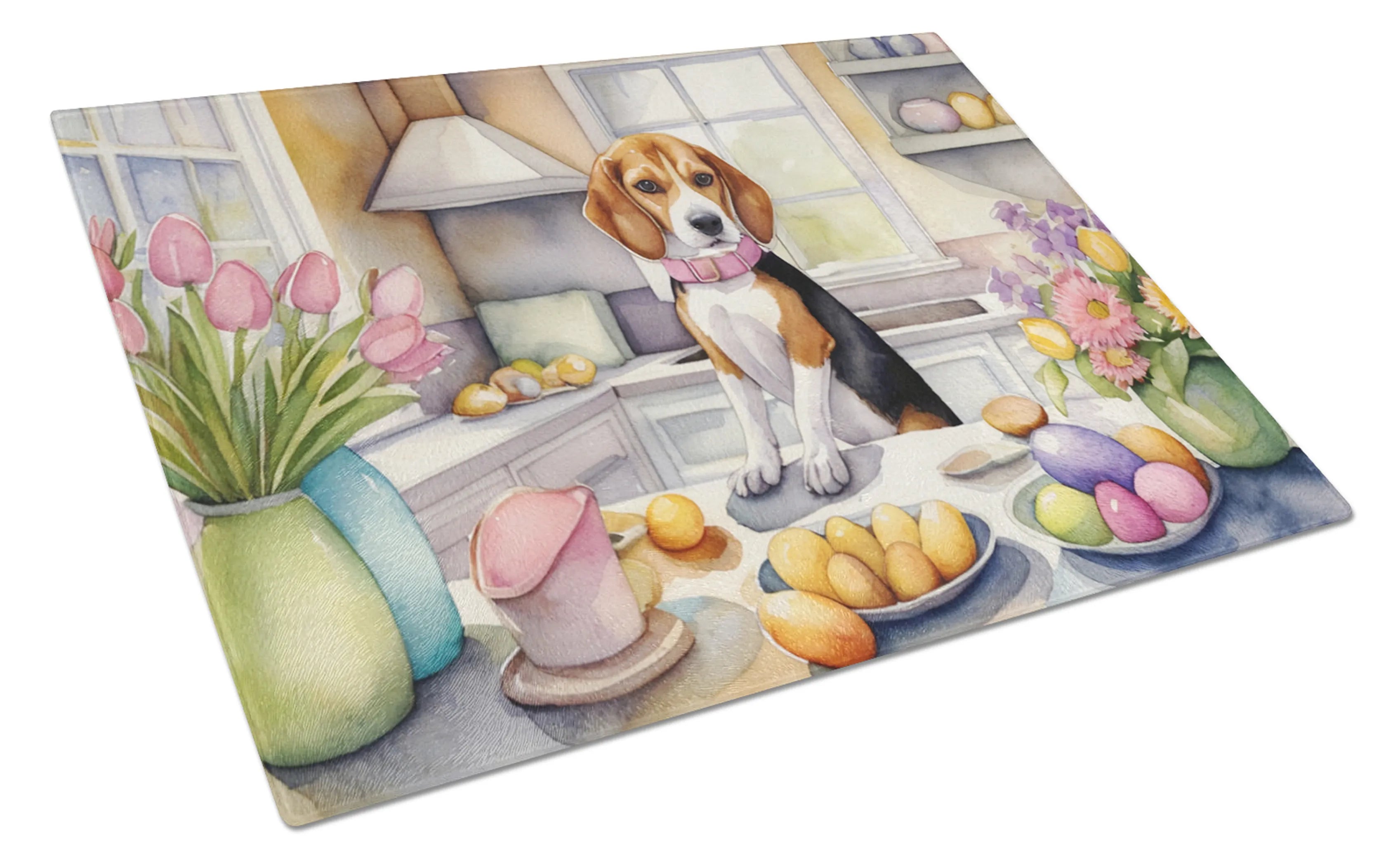 Decorating Easter Glass Cutting Board - Size: LARGE | Pack Of: 1 | Collection name: Decorating easter