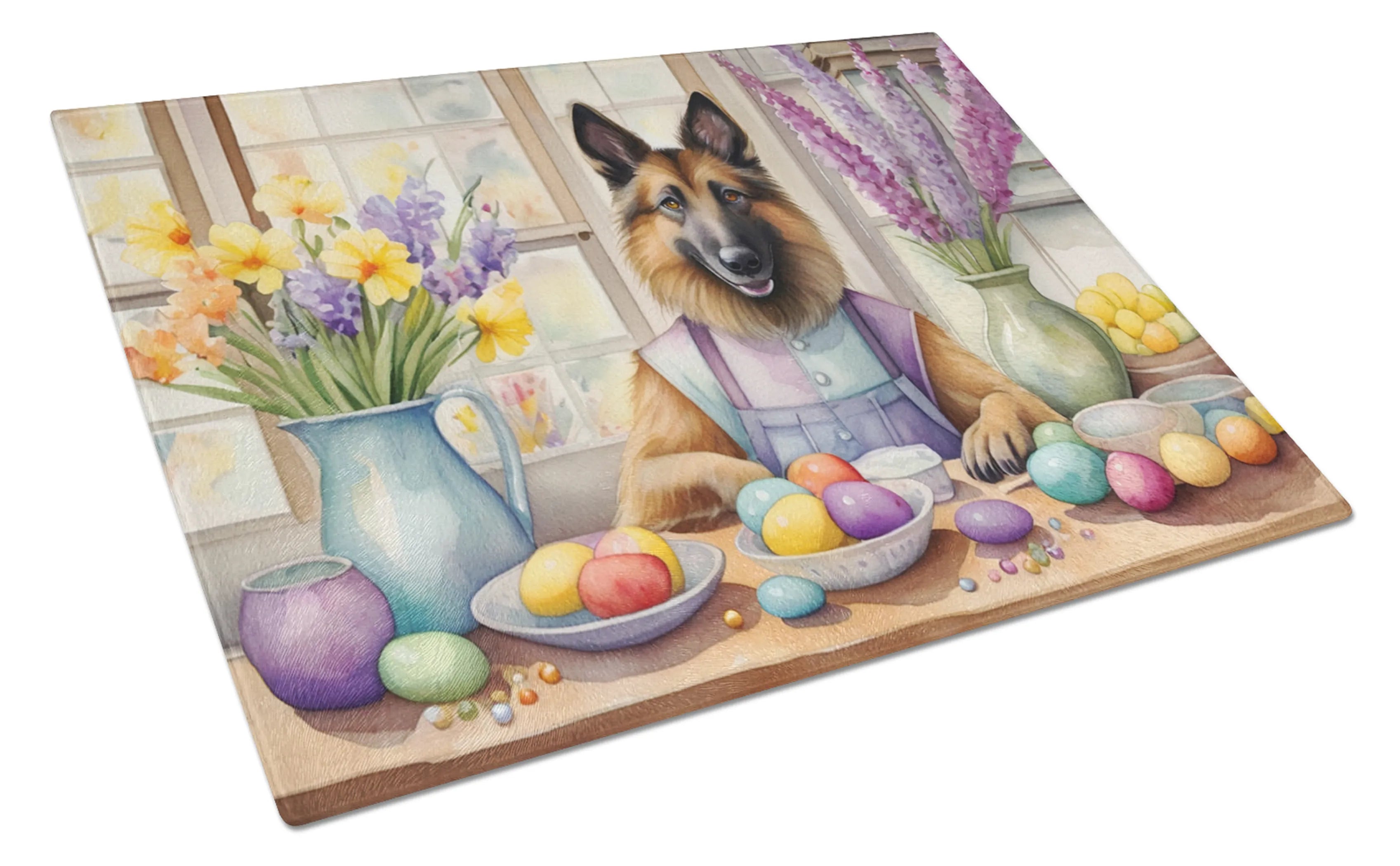 Decorating Easter Glass Cutting Board - Size: LARGE | Pack Of: 1 | Collection name: Decorating easter