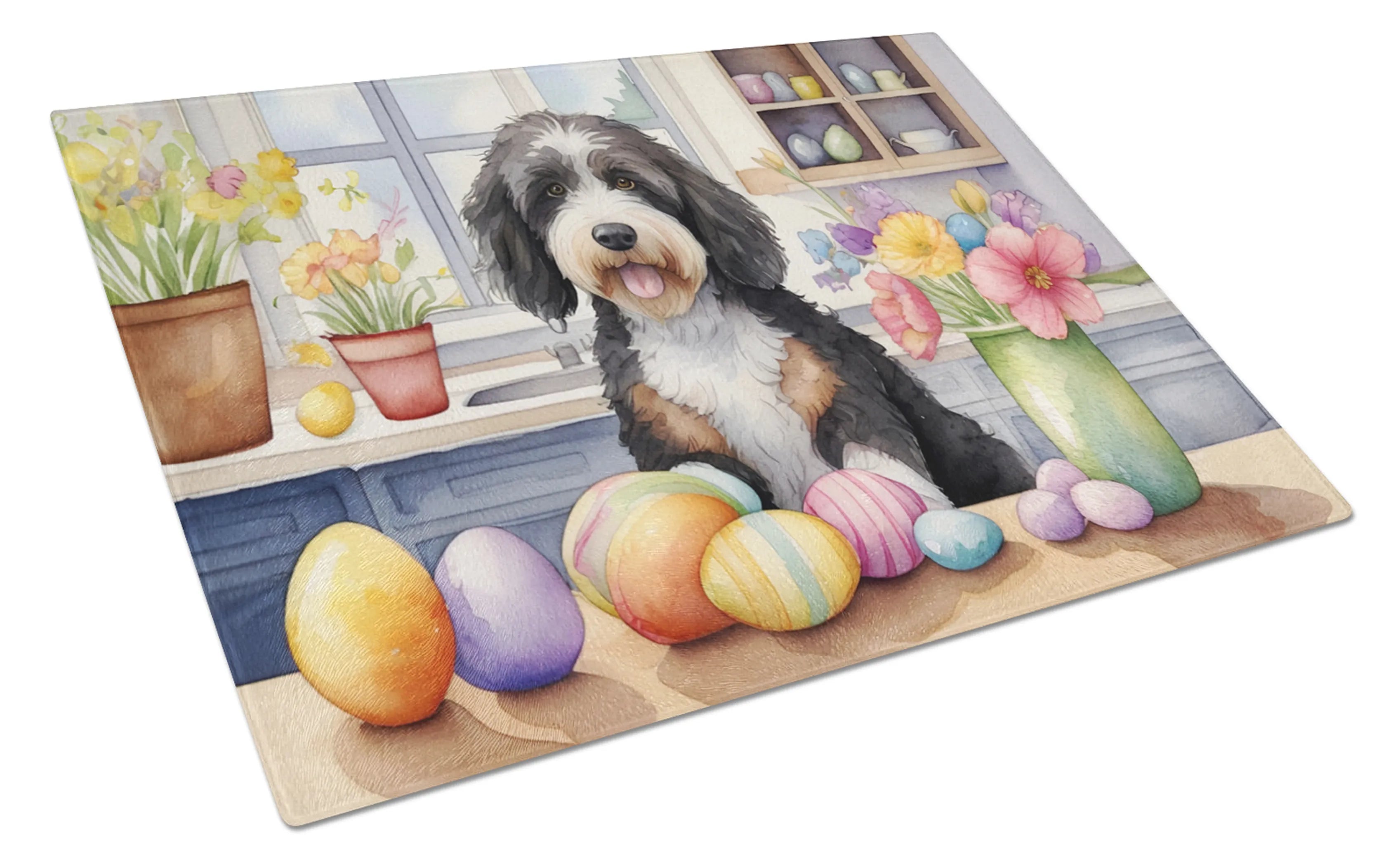 Decorating Easter Glass Cutting Board - Size: LARGE | Pack Of: 1 | Collection name: Decorating easter