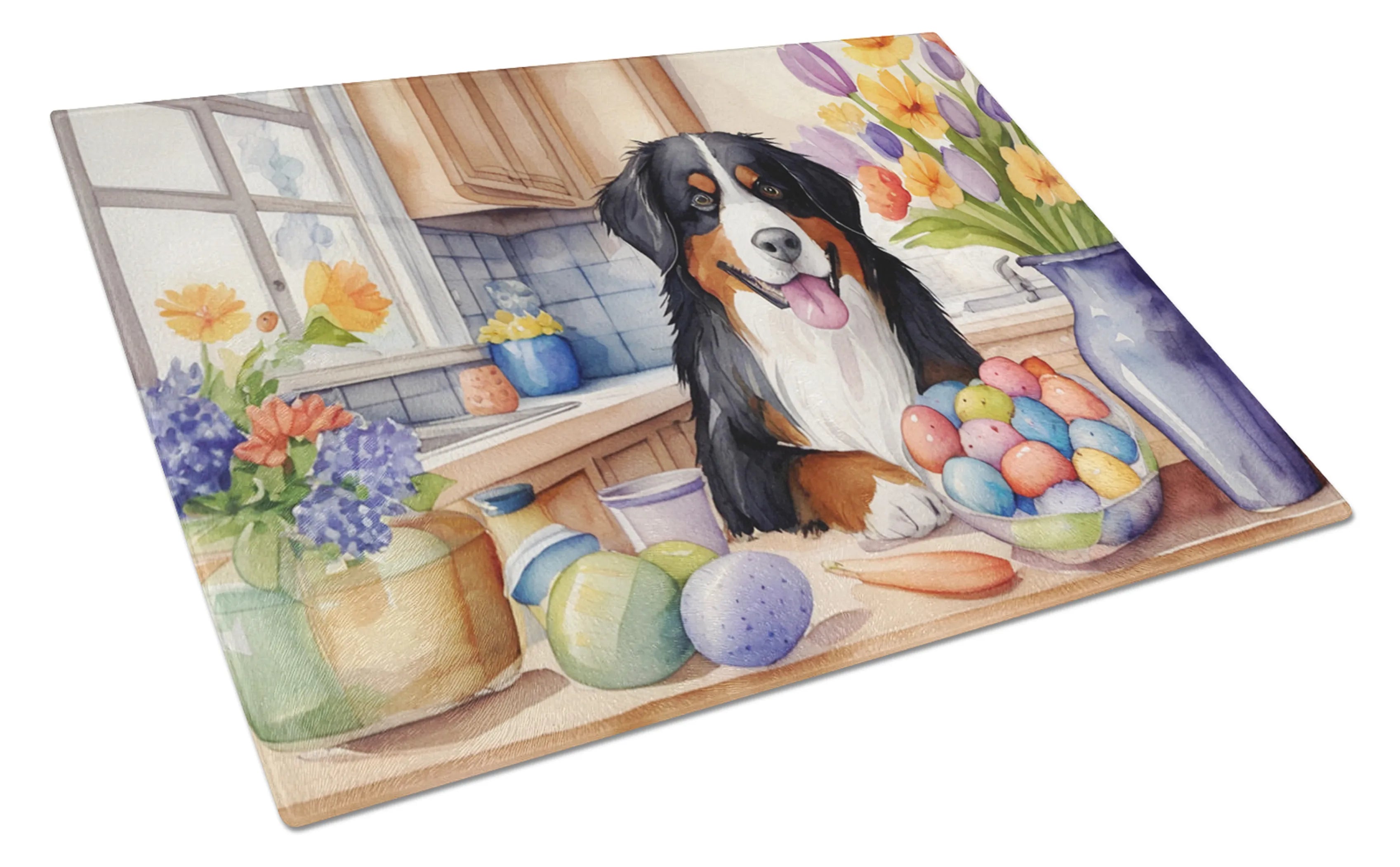 Decorating Easter Glass Cutting Board - Size: LARGE | Pack Of: 1 | Collection name: Decorating easter