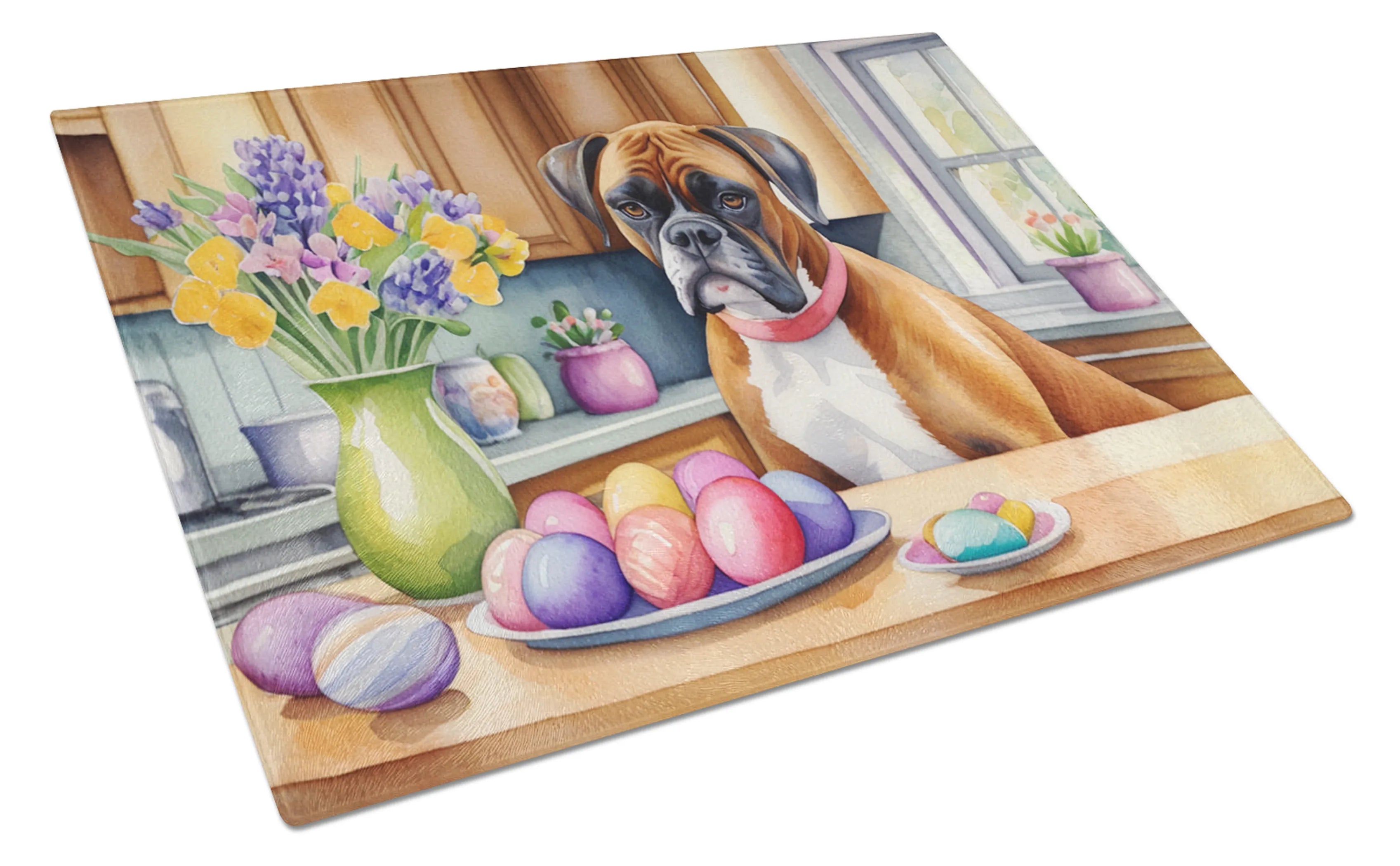 Decorating Easter Glass Cutting Board - Size: LARGE | Pack Of: 1 | Collection name: Decorating easter