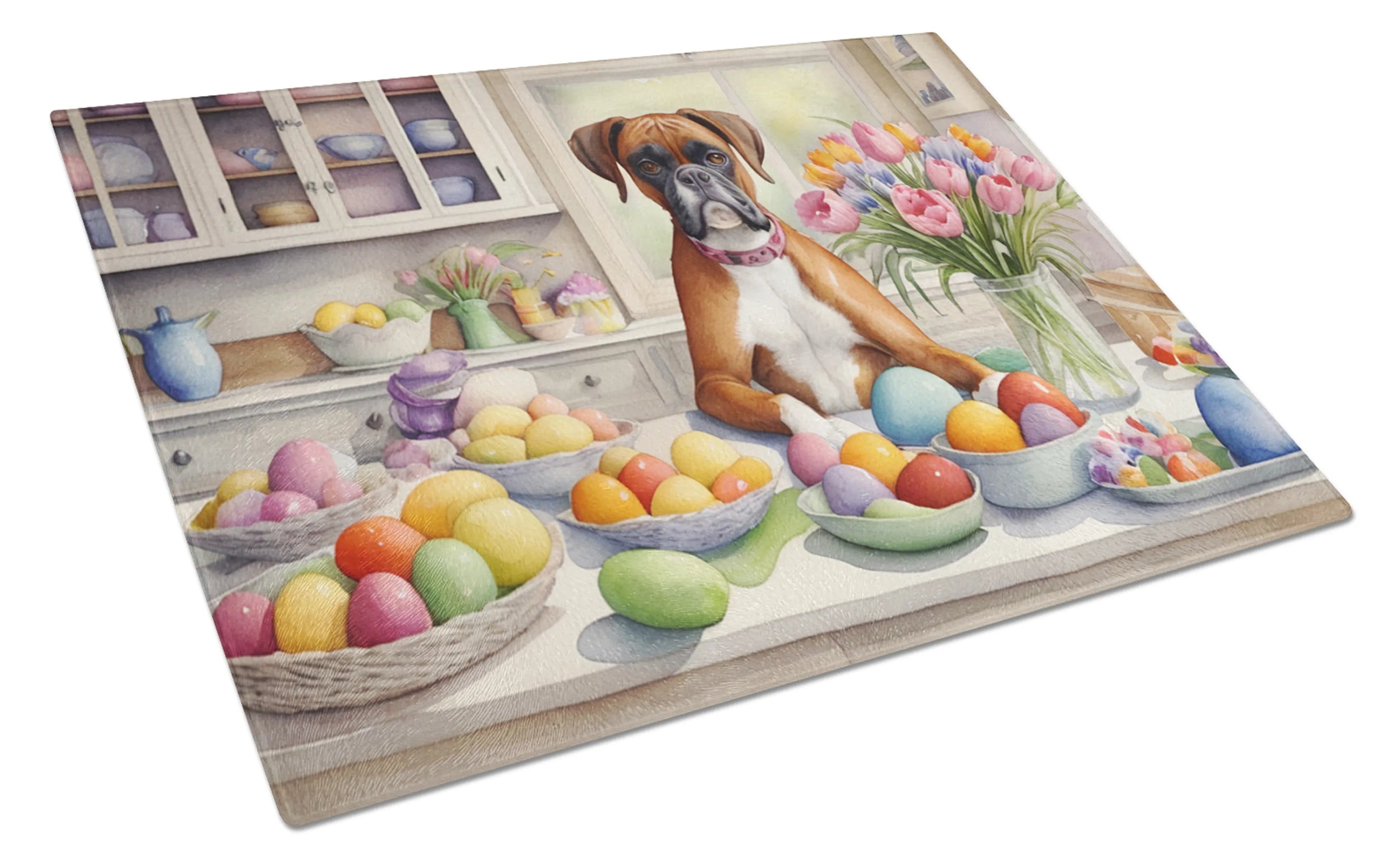 Decorating Easter Glass Cutting Board - Size: LARGE | Pack Of: 1 | Collection name: Decorating easter