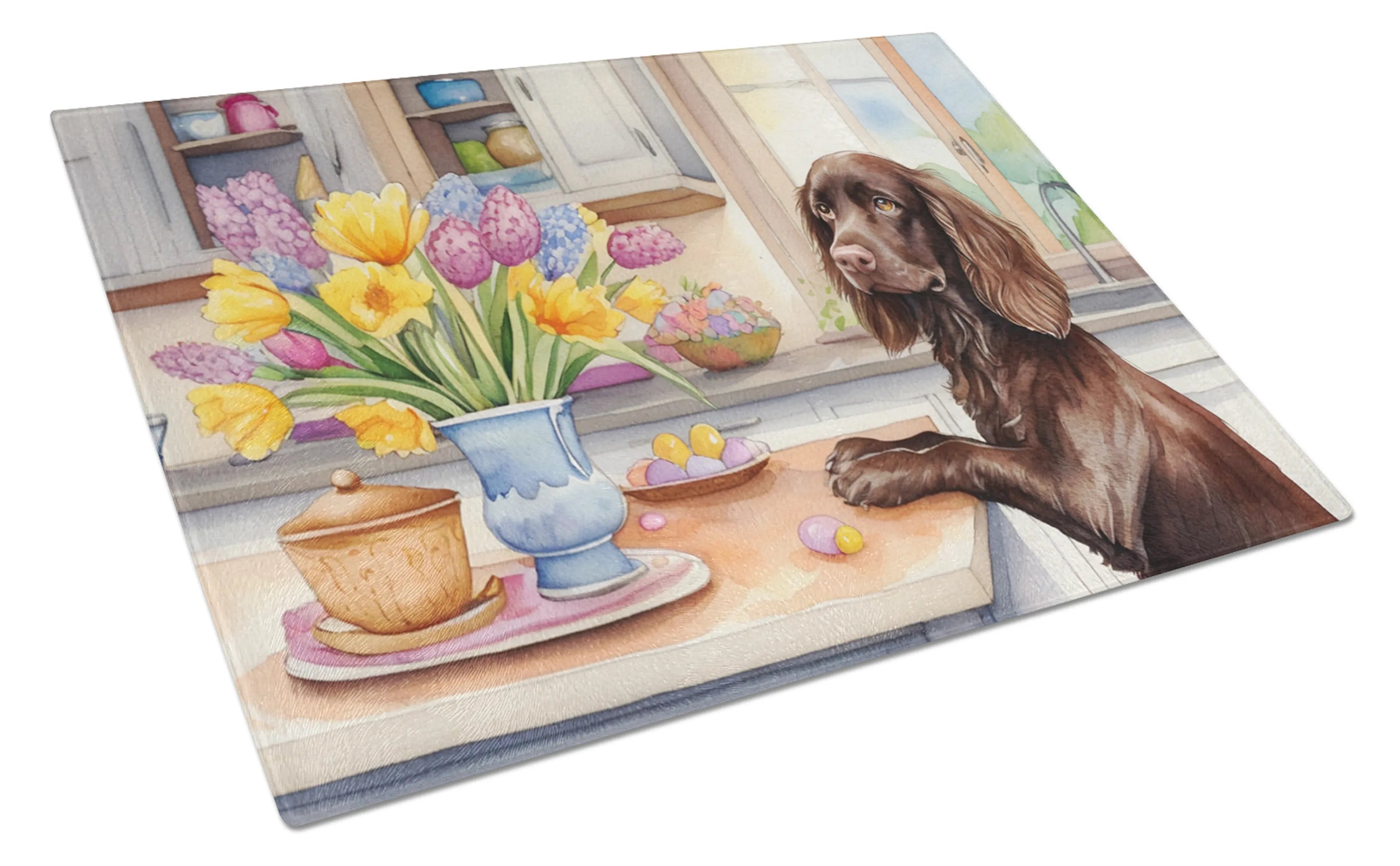 Decorating Easter Glass Cutting Board - Size: LARGE | Pack Of: 1 | Collection name: Decorating easter