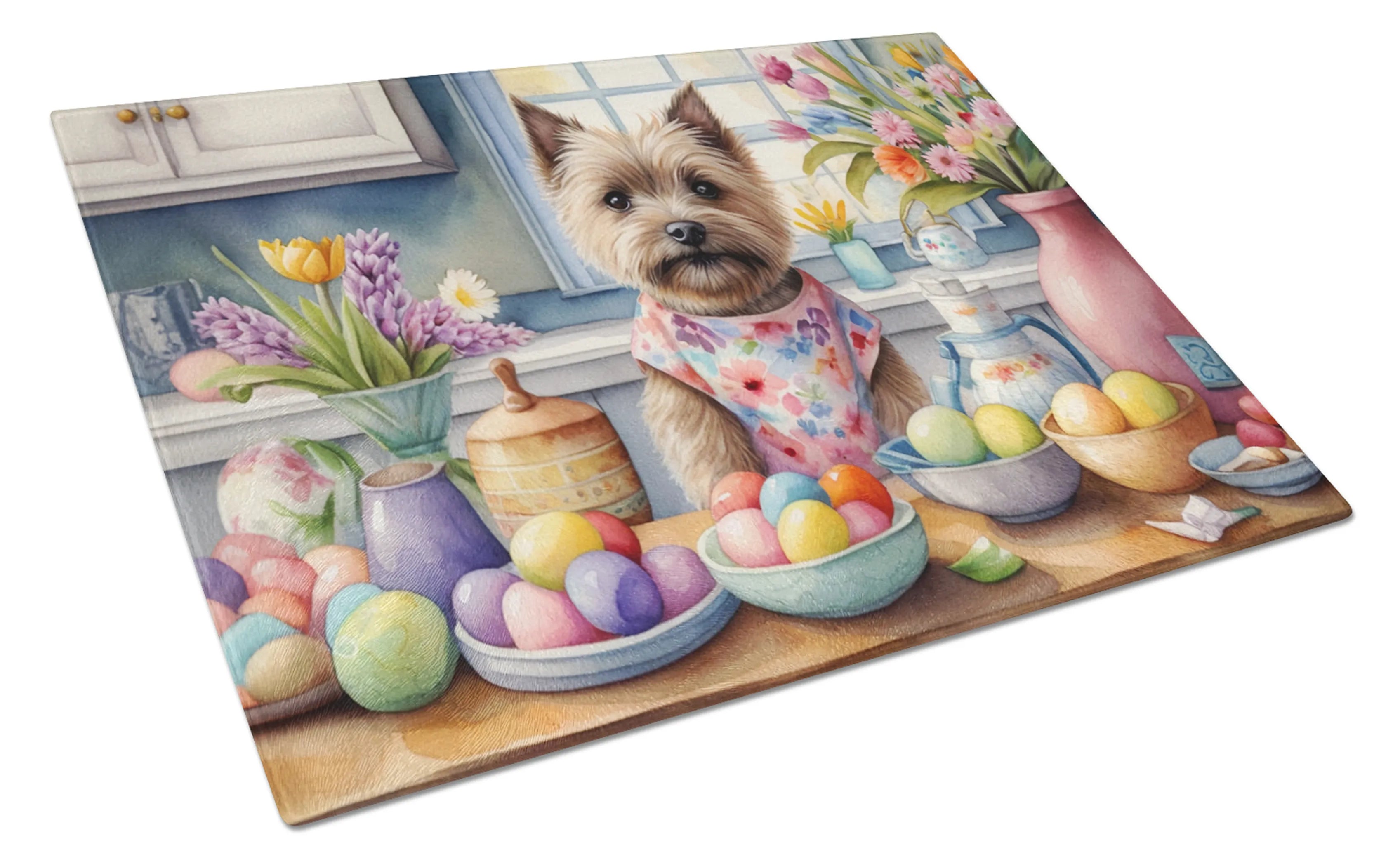 Decorating Easter Glass Cutting Board - Size: LARGE | Pack Of: 1 | Collection name: Decorating easter