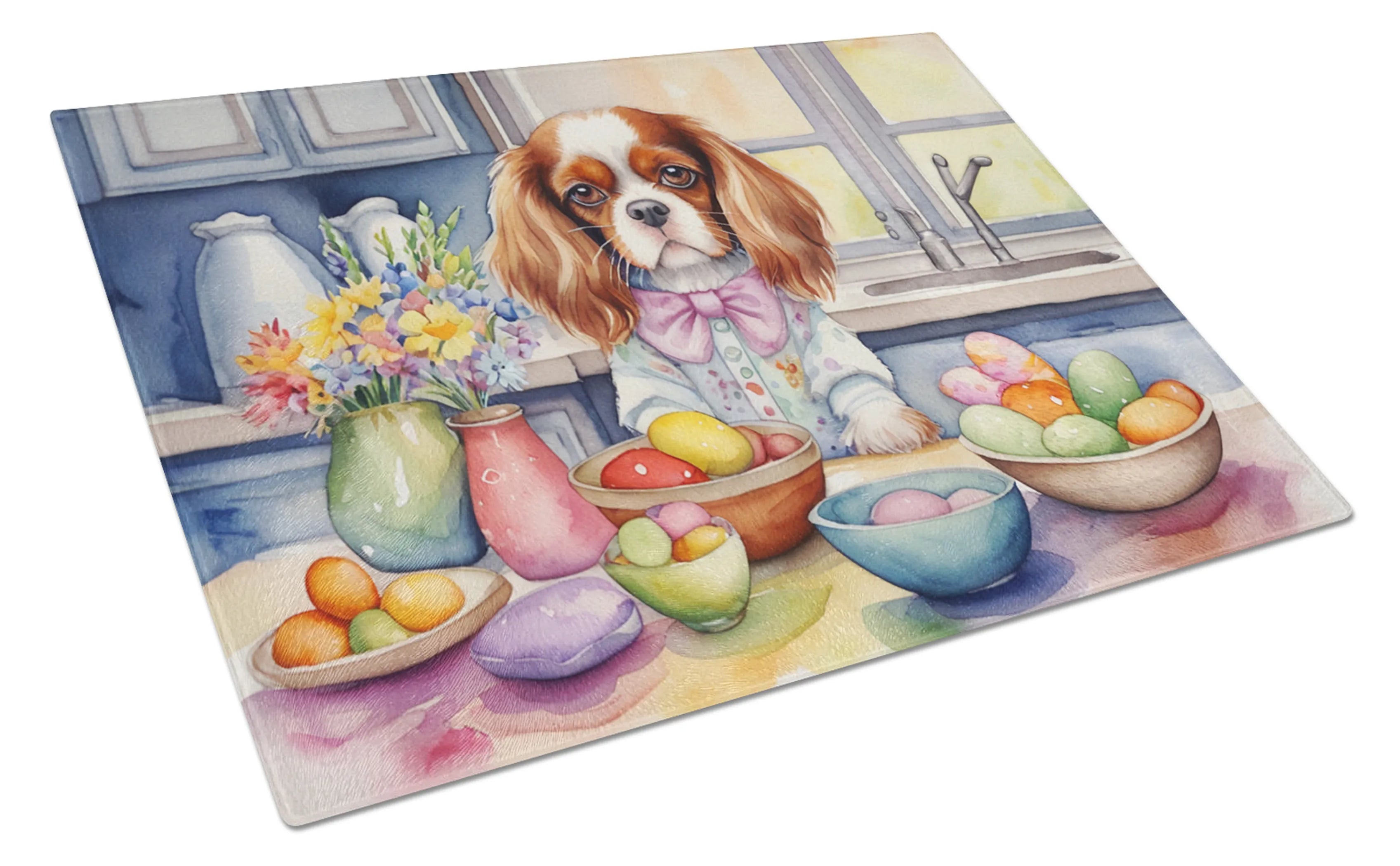 Decorating Easter Glass Cutting Board - Size: LARGE | Pack Of: 1 | Collection name: Decorating easter
