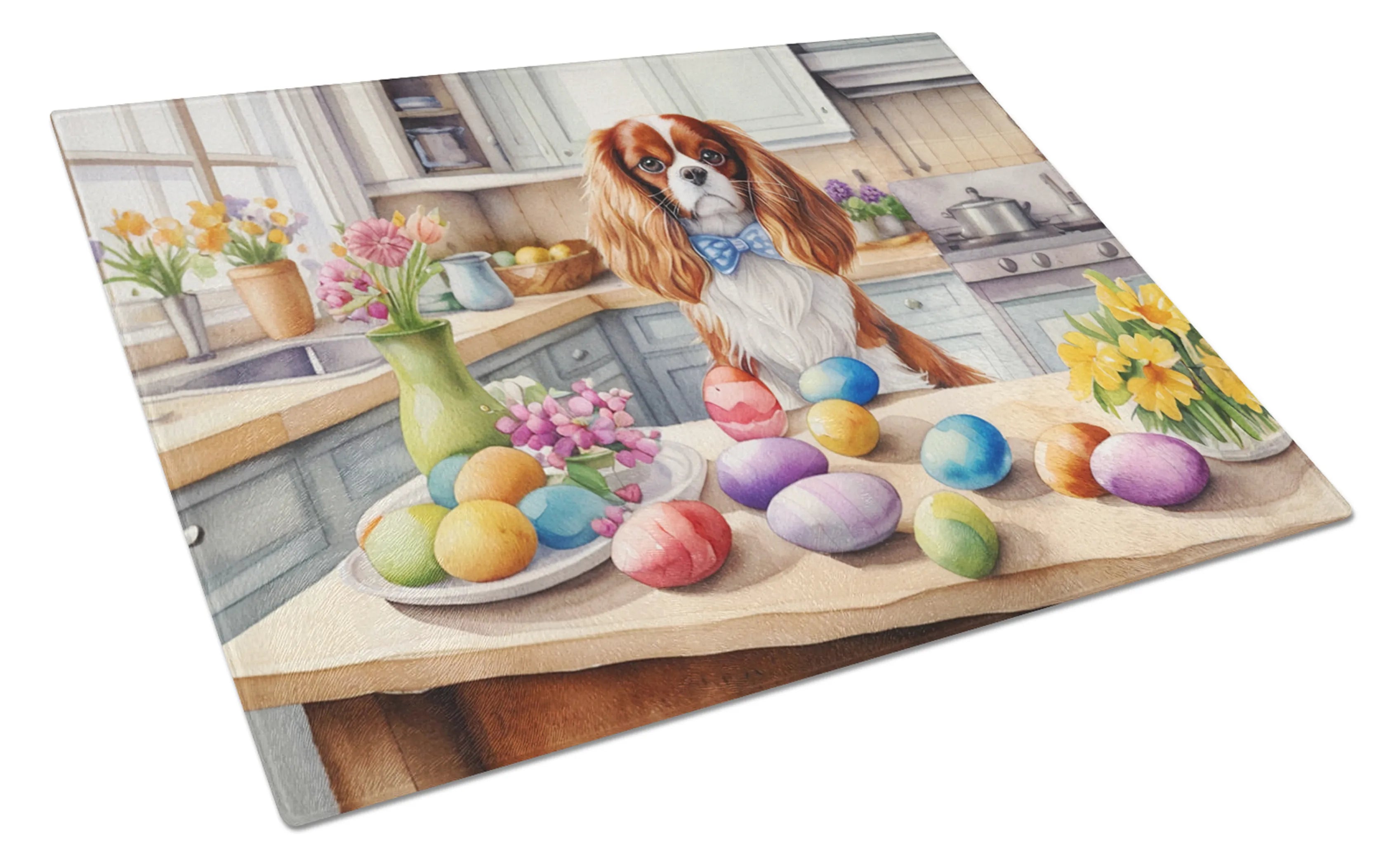 Decorating Easter Glass Cutting Board - Size: LARGE | Pack Of: 1 | Collection name: Decorating easter