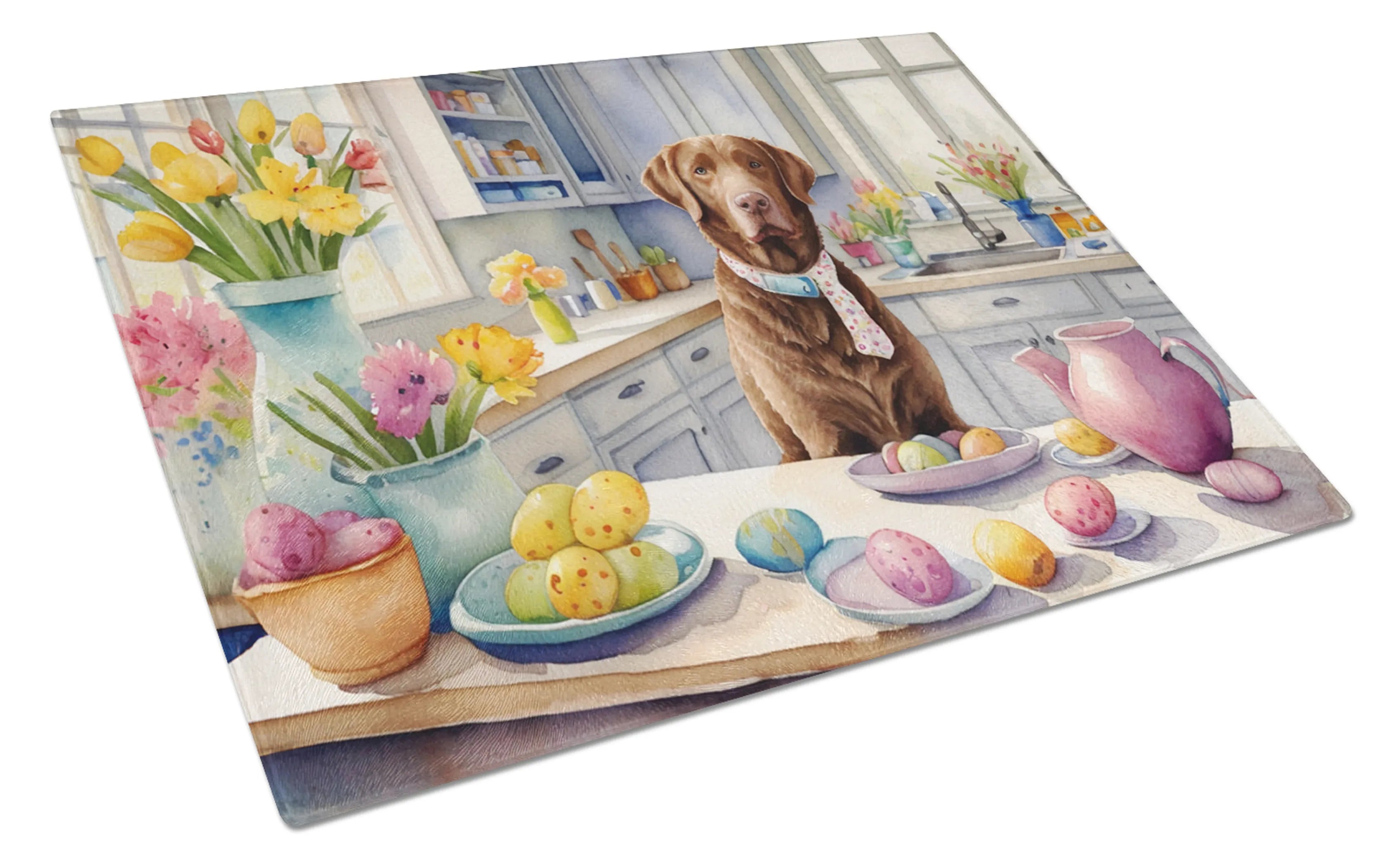 Decorating Easter Glass Cutting Board - Size: LARGE | Pack Of: 1 | Collection name: Decorating easter