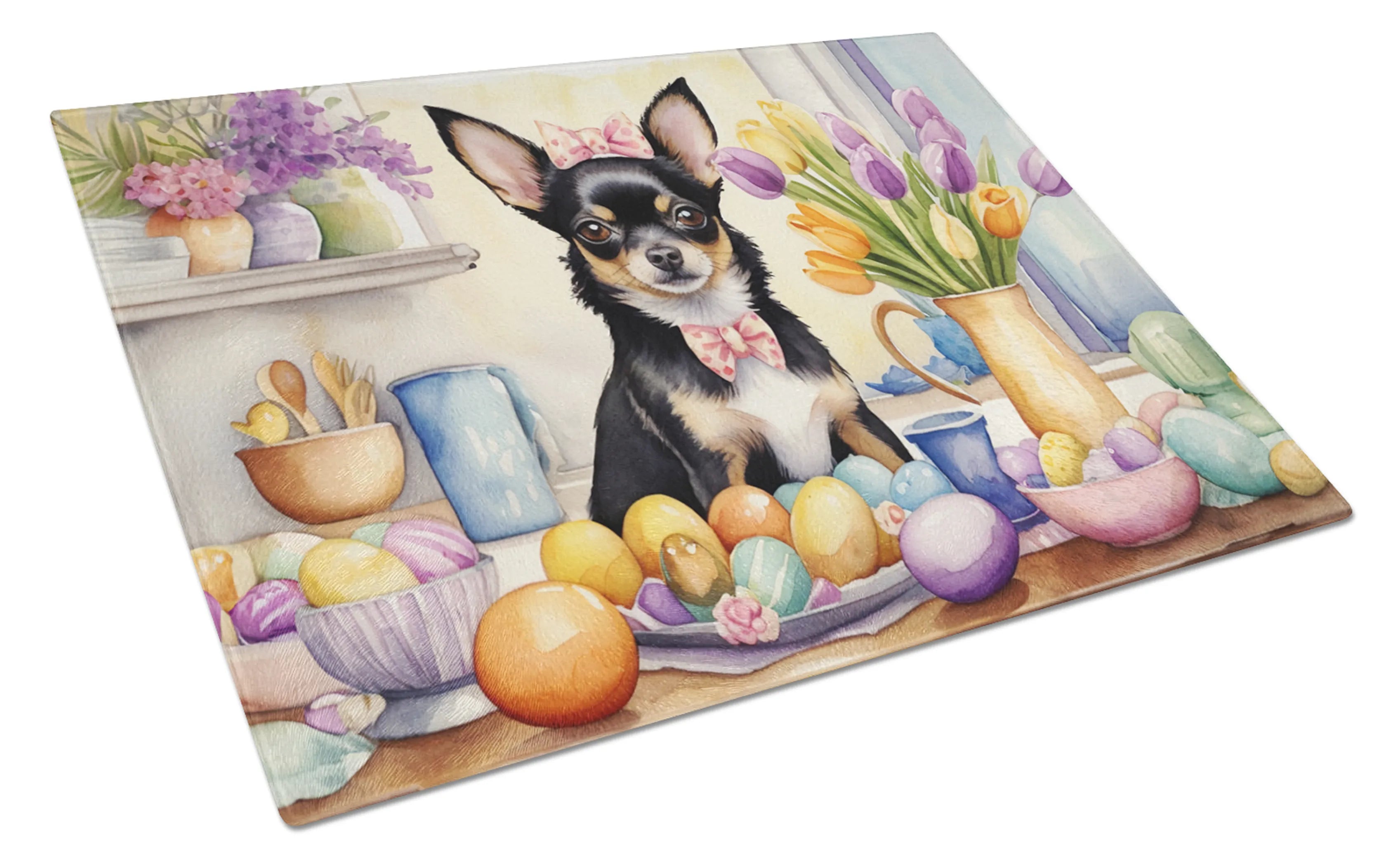 Decorating Easter Glass Cutting Board - Size: LARGE | Pack Of: 1 | Collection name: Decorating easter