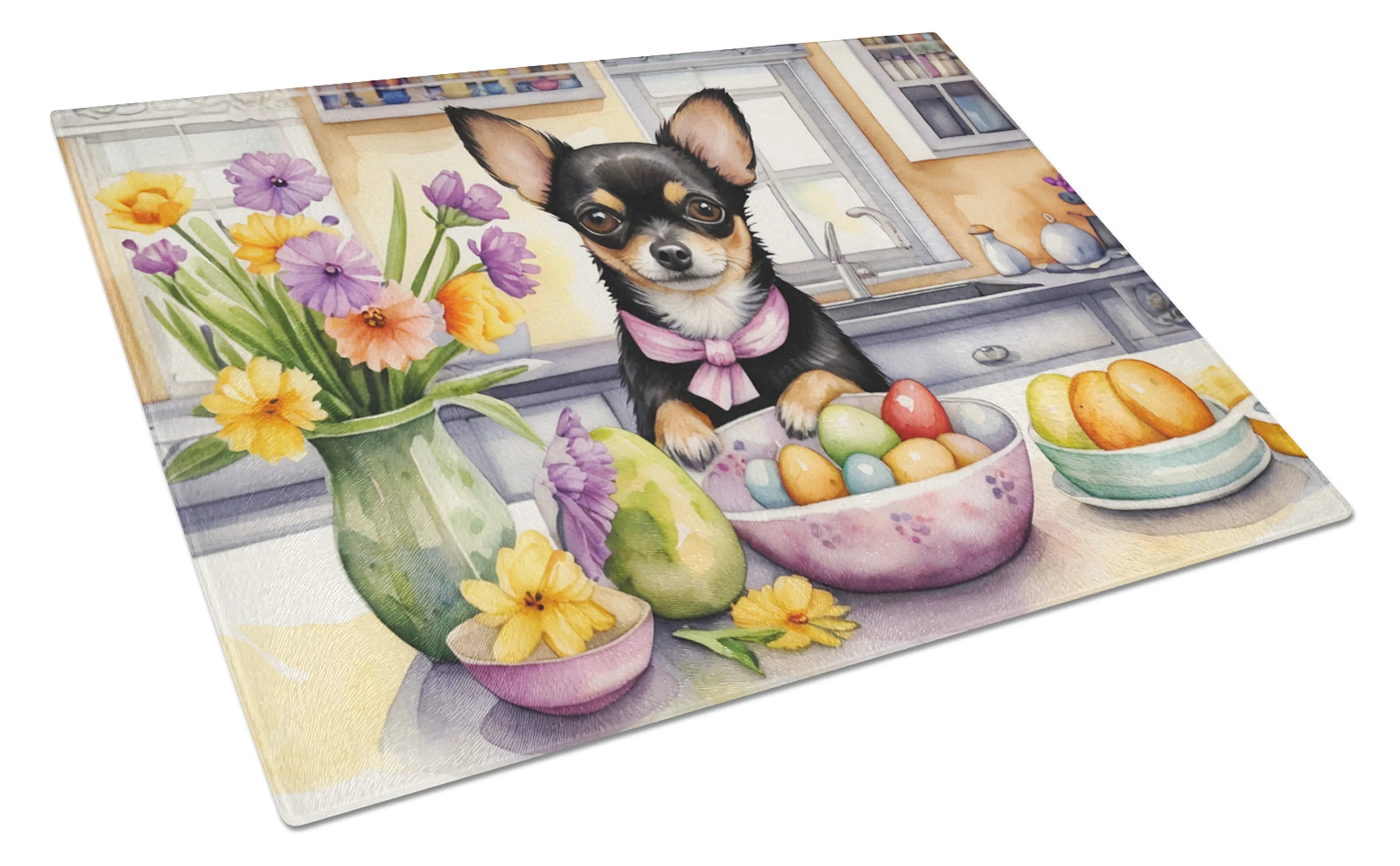 Decorating Easter Glass Cutting Board - Size: LARGE | Pack Of: 1 | Collection name: Decorating easter