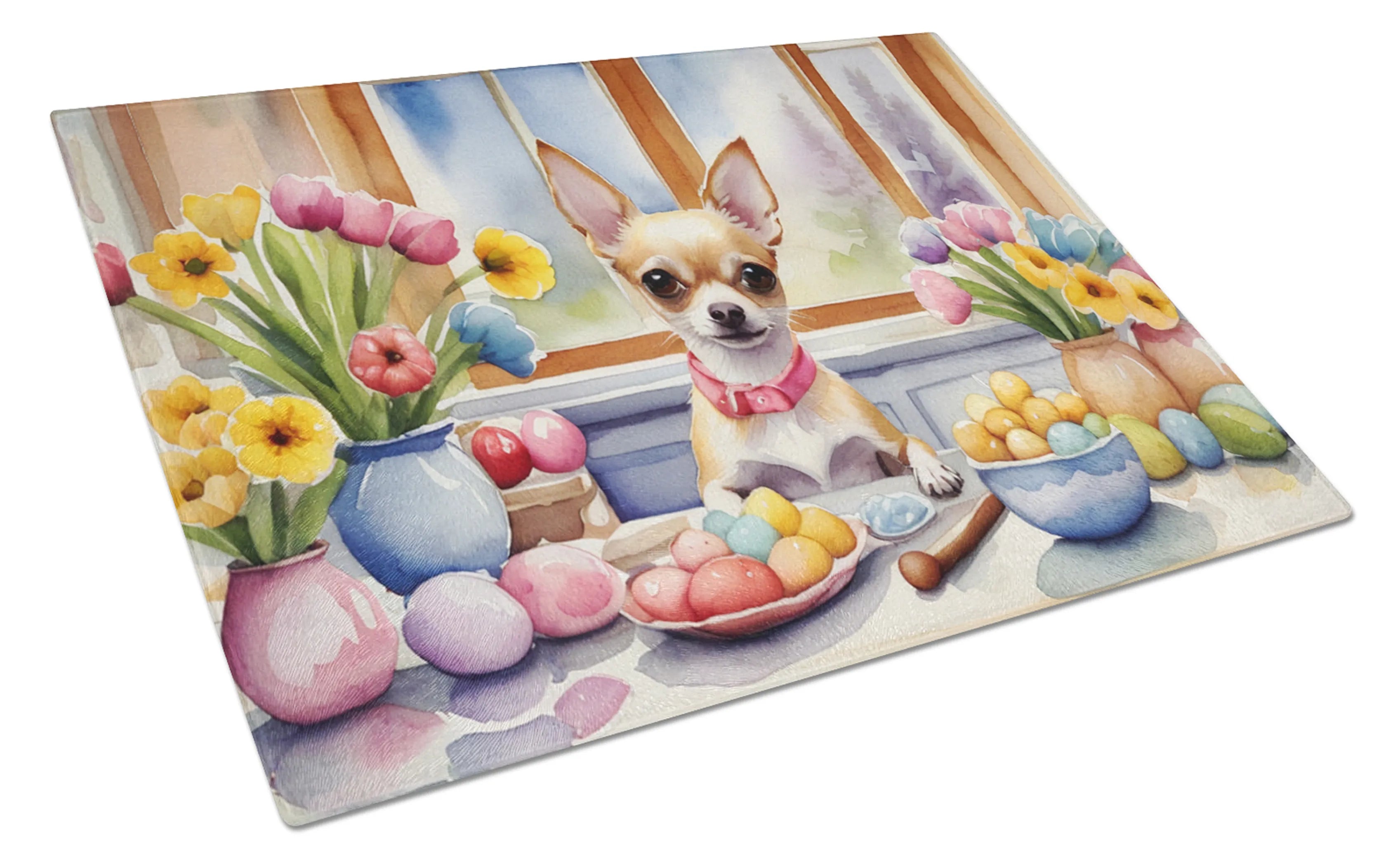 Decorating Easter Glass Cutting Board - Size: LARGE | Pack Of: 1 | Collection name: Decorating easter