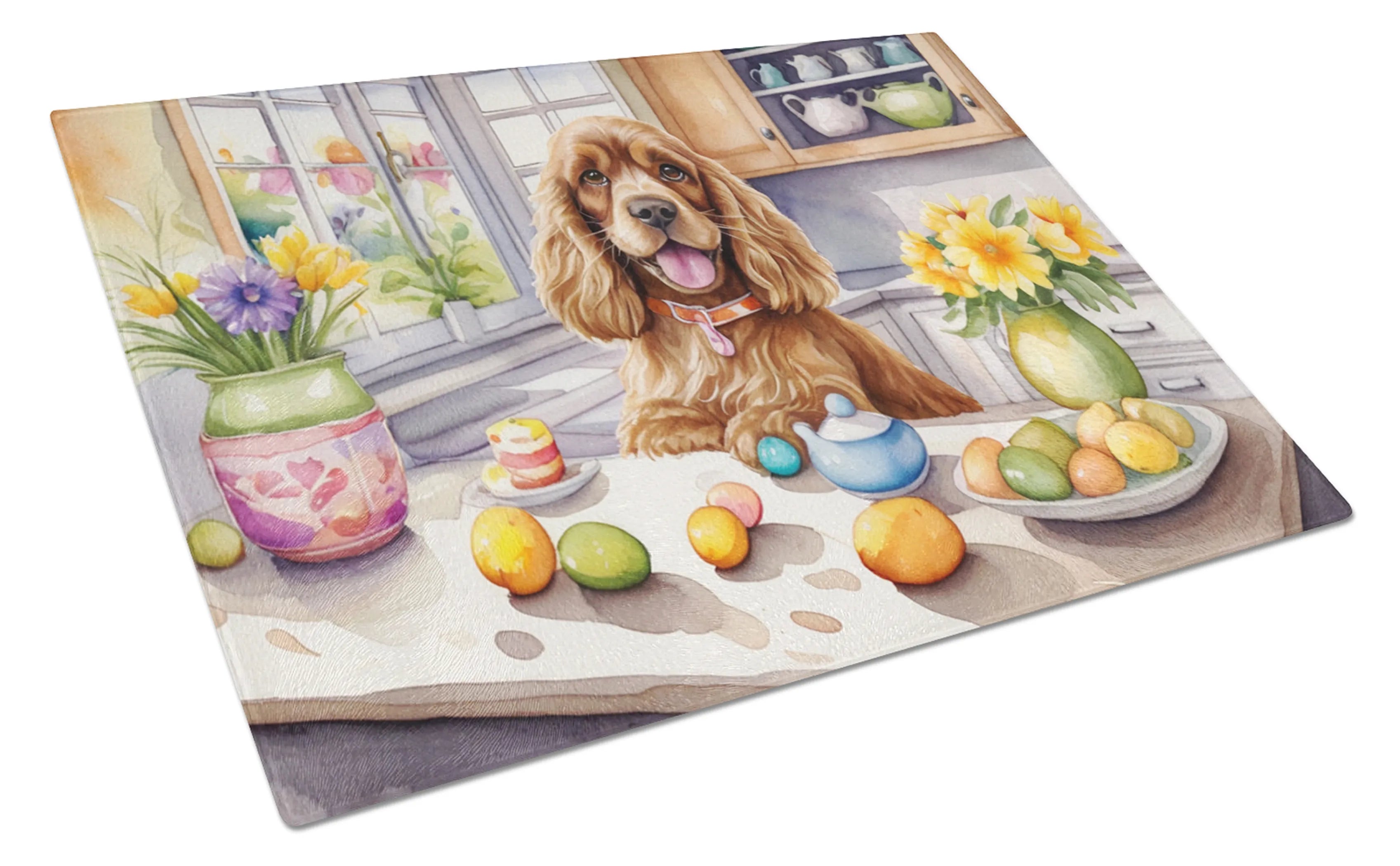 Decorating Easter Glass Cutting Board - Size: LARGE | Pack Of: 1 | Collection name: Decorating easter