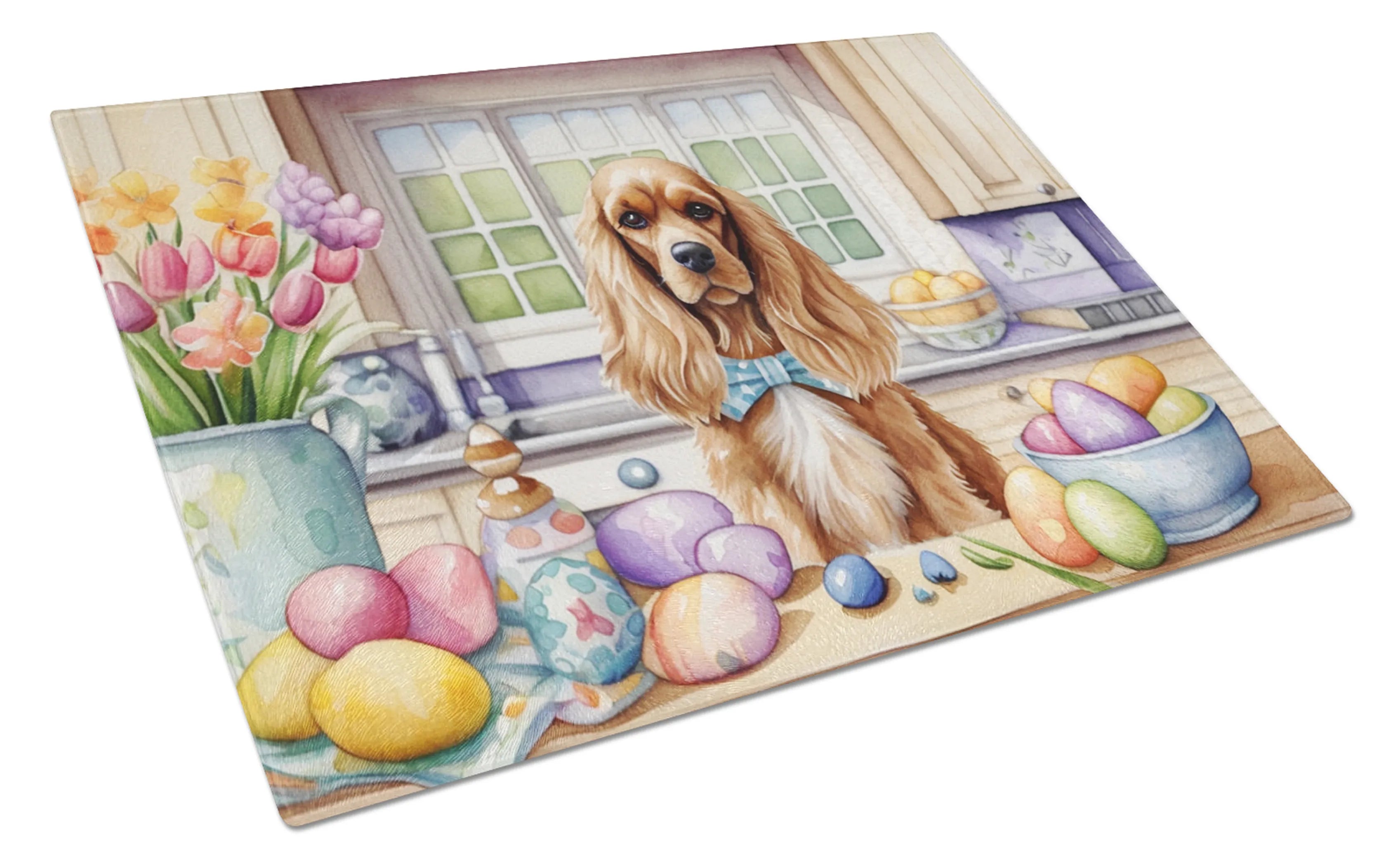 Decorating Easter Glass Cutting Board - Size: LARGE | Pack Of: 1 | Collection name: Decorating easter