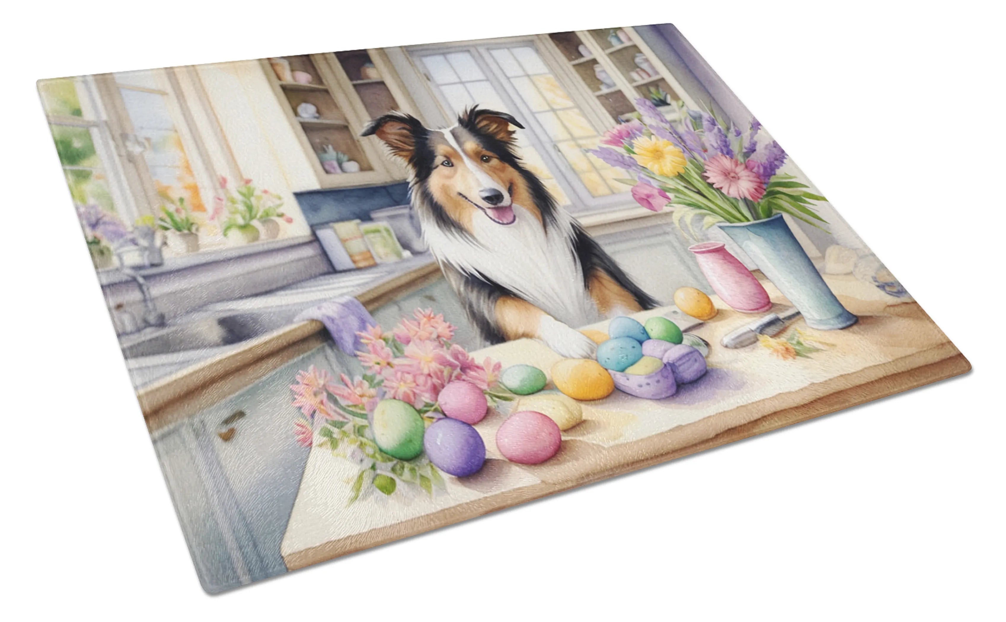 Decorating Easter Glass Cutting Board - Size: LARGE | Pack Of: 1 | Collection name: Decorating easter