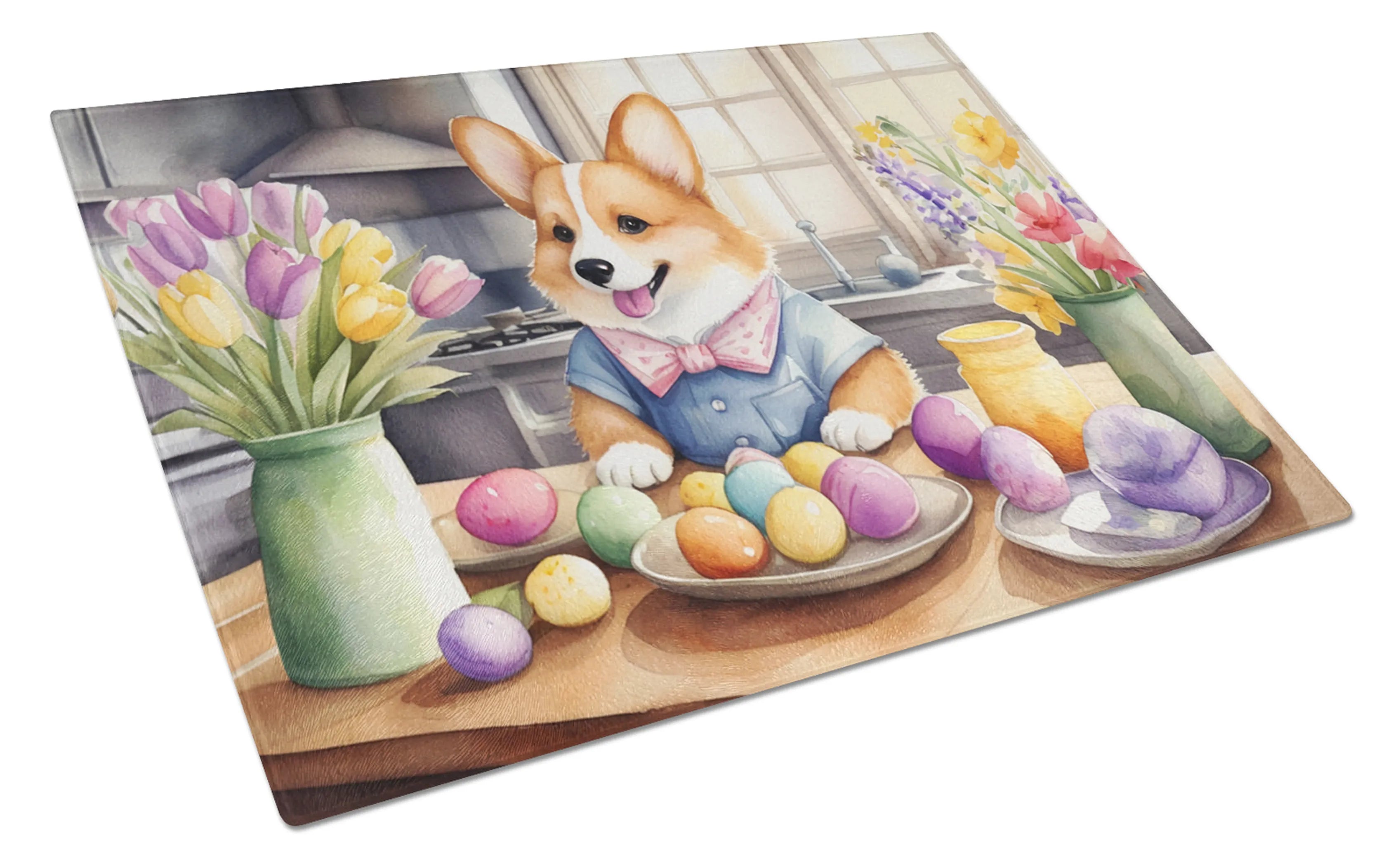 Decorating Easter Glass Cutting Board - Size: LARGE | Pack Of: 1 | Collection name: Decorating easter