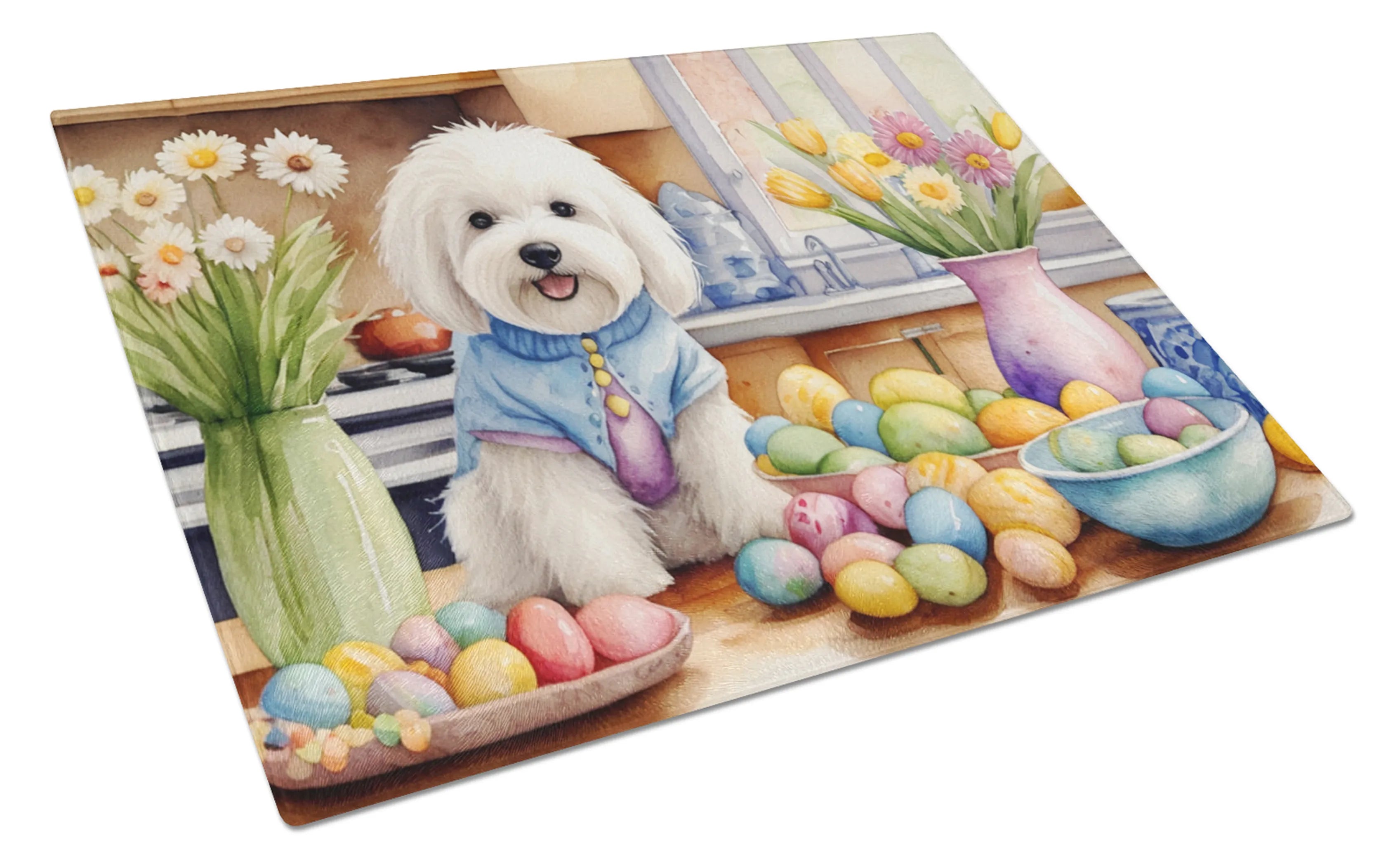 Decorating Easter Glass Cutting Board - Size: LARGE | Pack Of: 1 | Collection name: Decorating easter