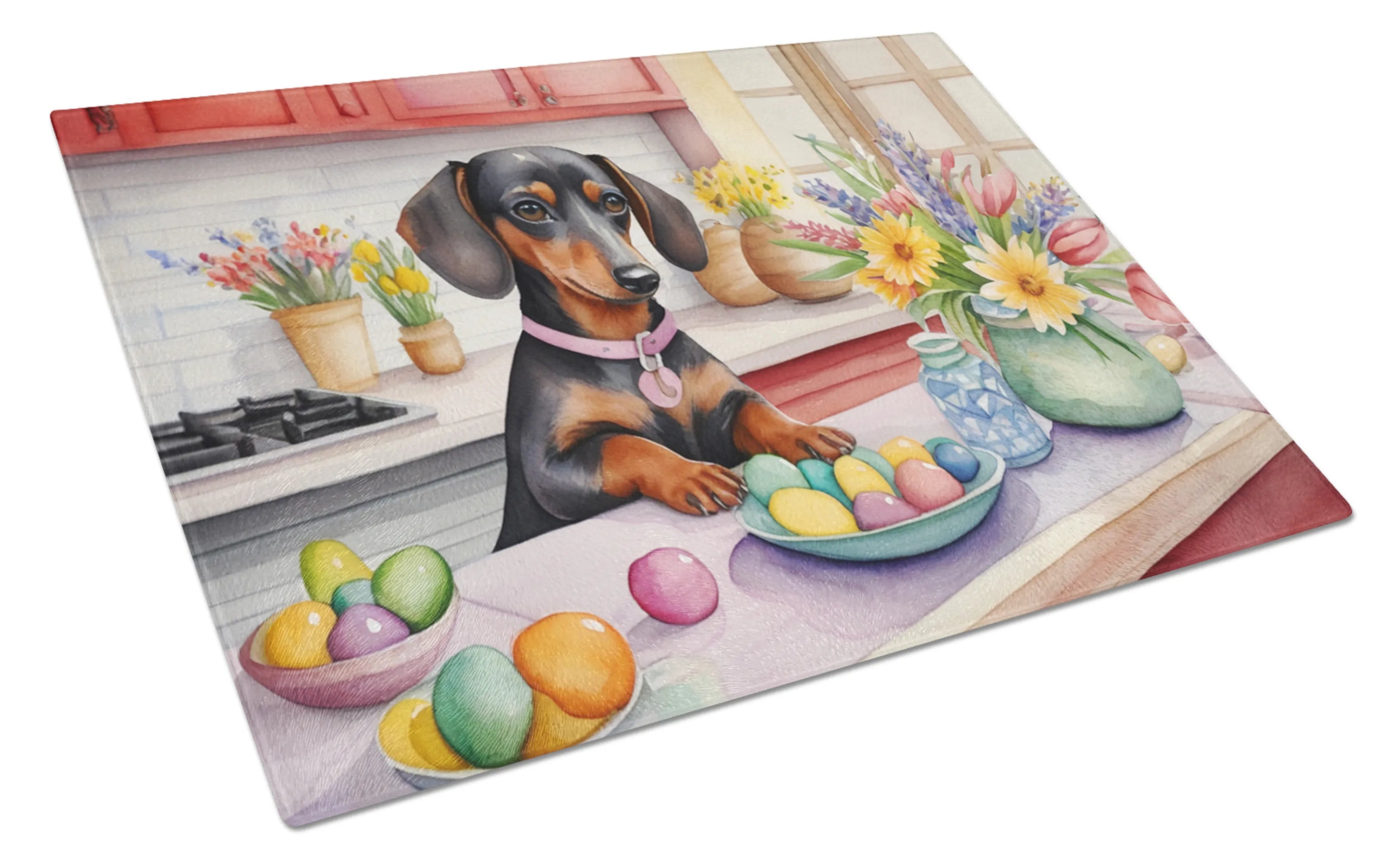 Decorating Easter Glass Cutting Board - Size: LARGE | Pack Of: 1 | Collection name: Decorating easter