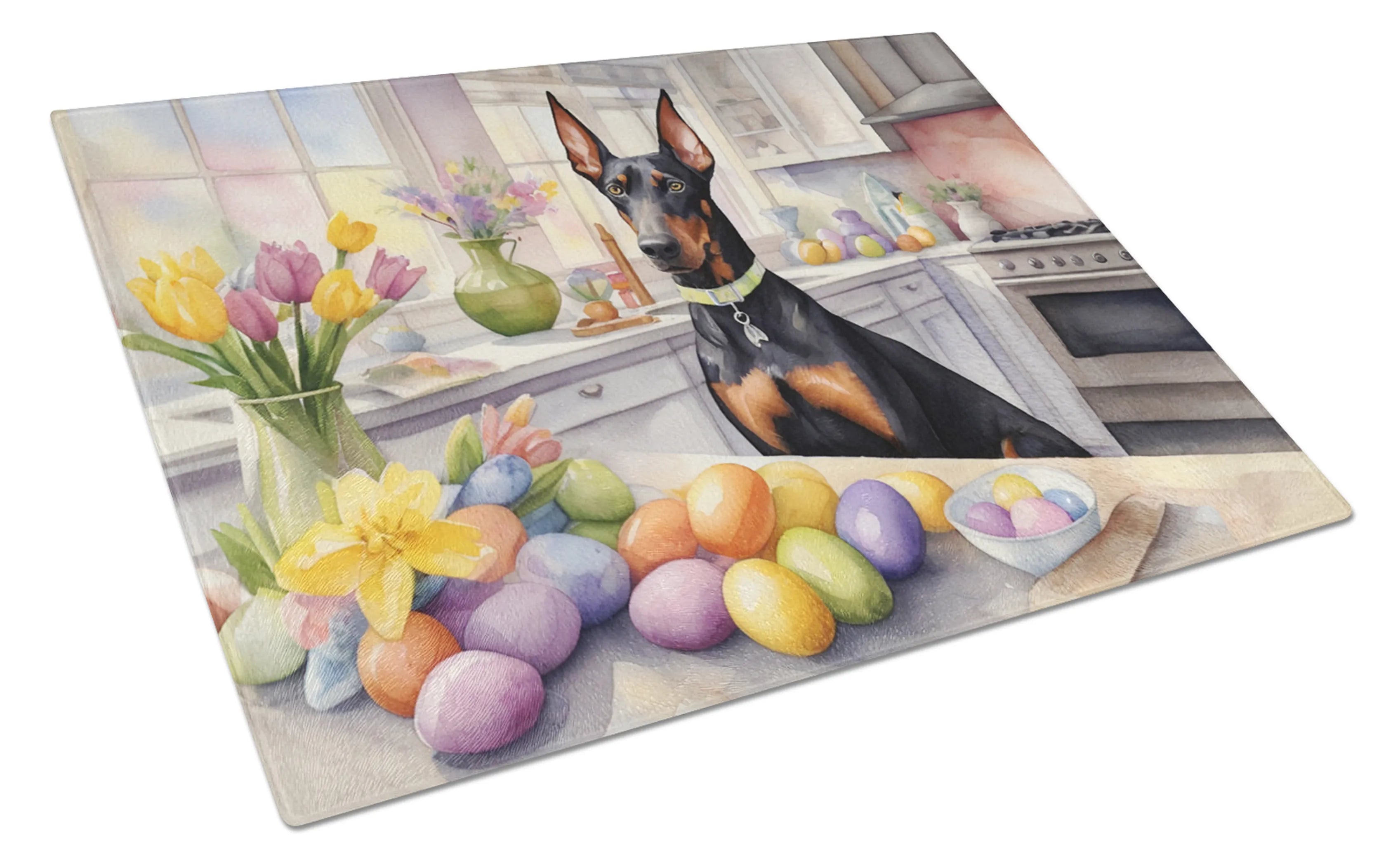 Decorating Easter Glass Cutting Board - Size: LARGE | Pack Of: 1 | Collection name: Decorating easter