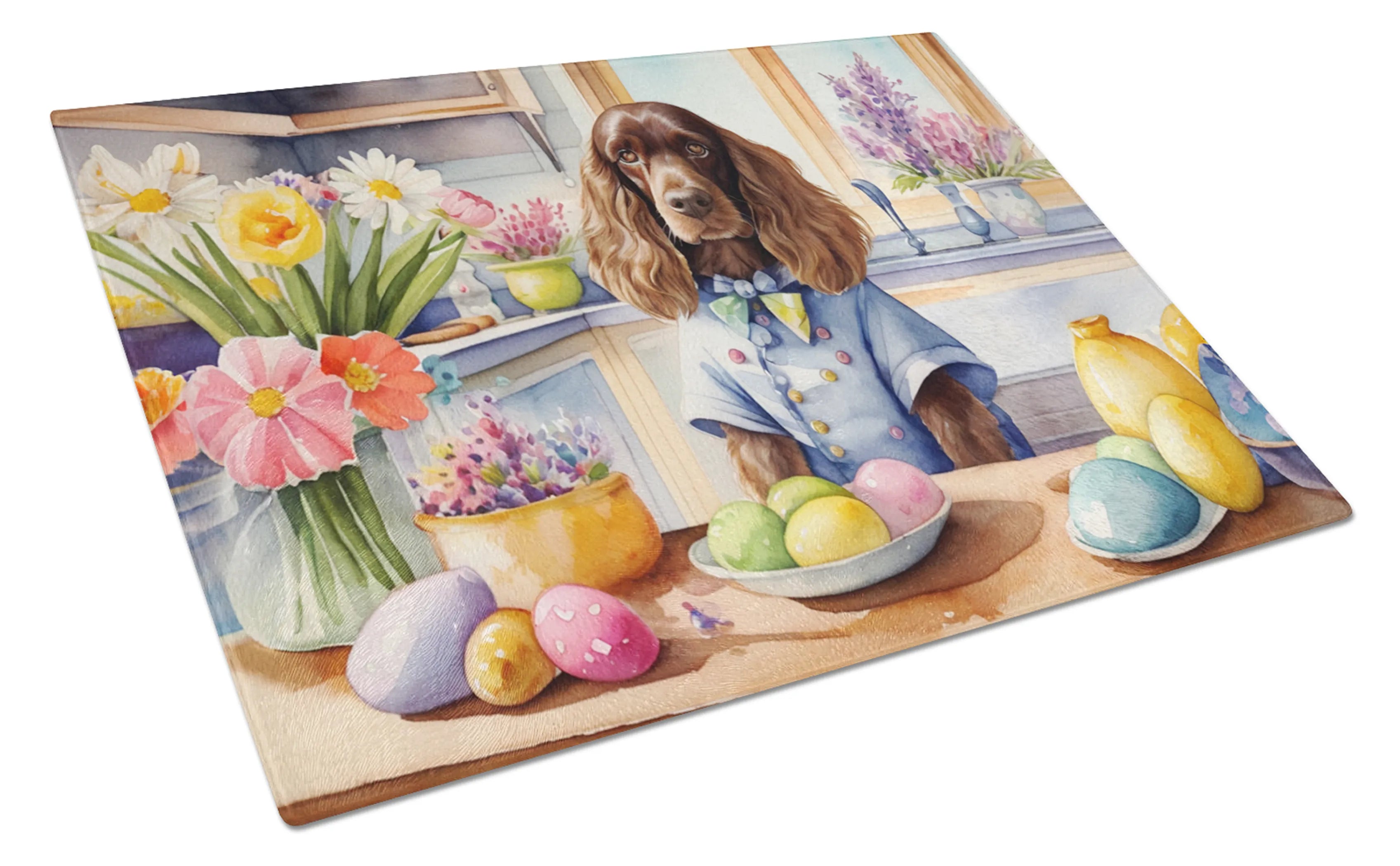 Decorating Easter Glass Cutting Board - Size: LARGE | Pack Of: 1 | Collection name: Decorating easter
