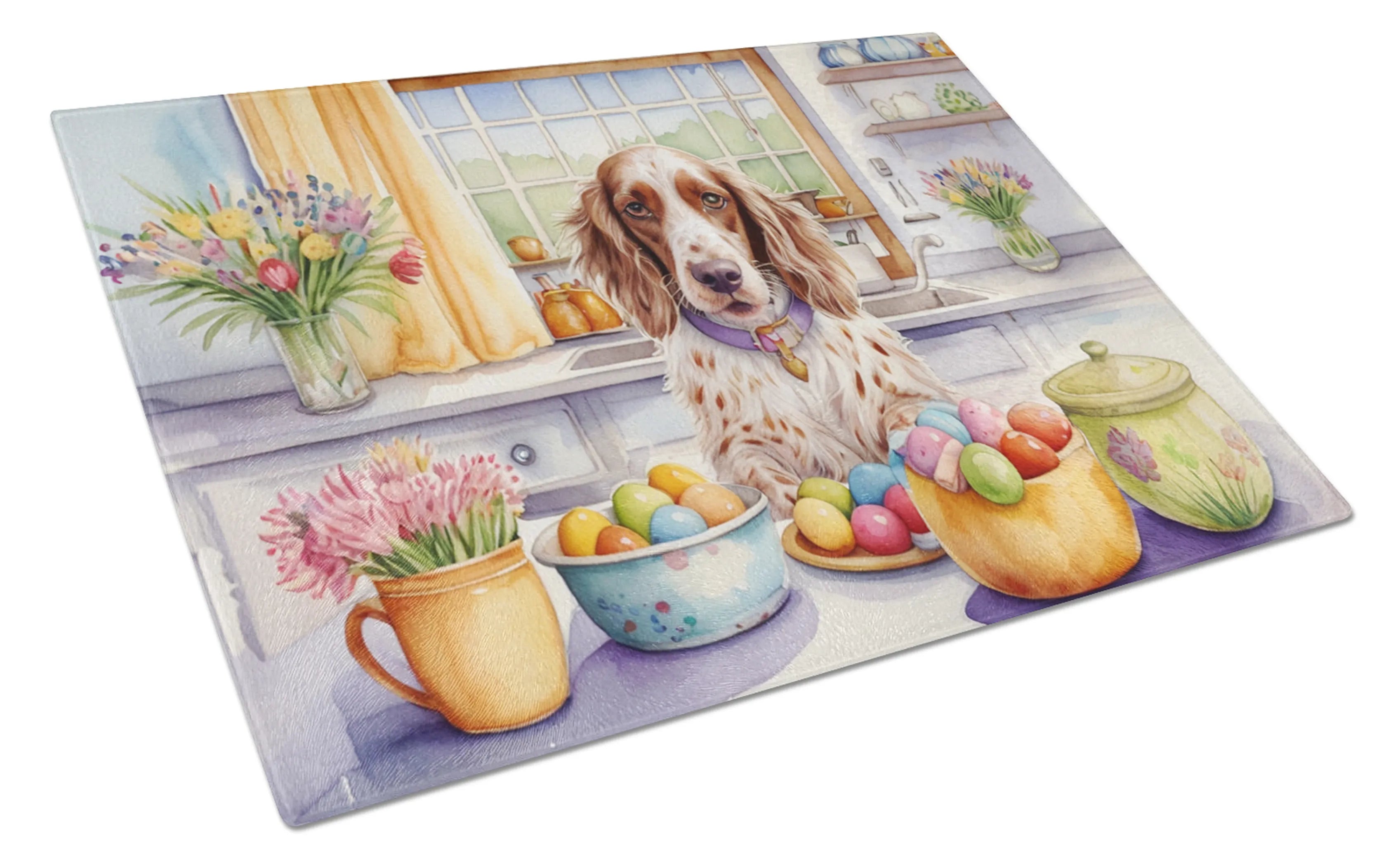 Decorating Easter Glass Cutting Board - Size: LARGE | Pack Of: 1 | Collection name: Decorating easter