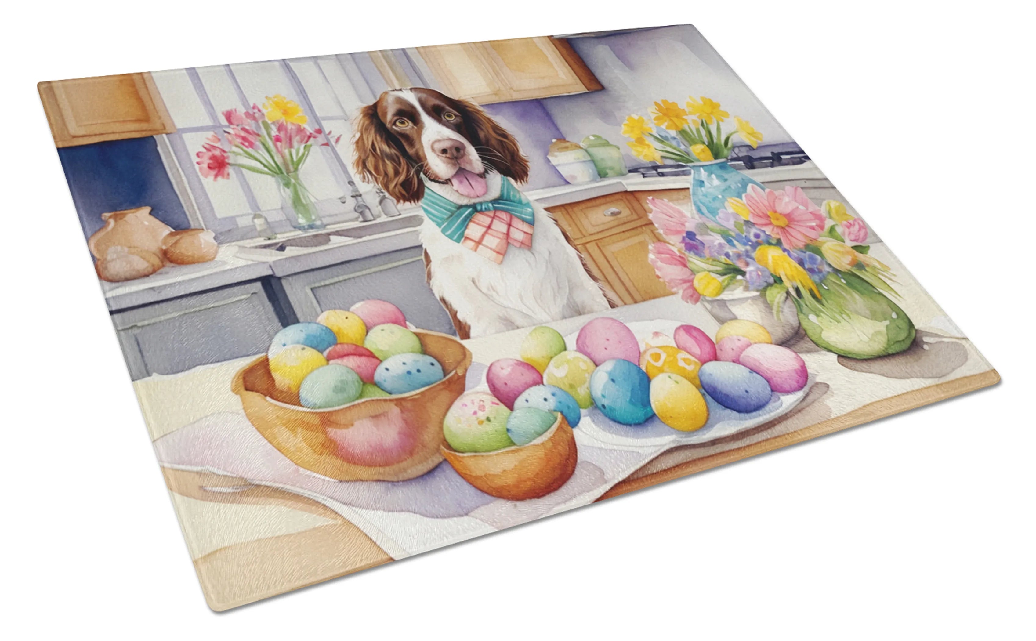 Decorating Easter Glass Cutting Board - Size: LARGE | Pack Of: 1 | Collection name: Decorating easter