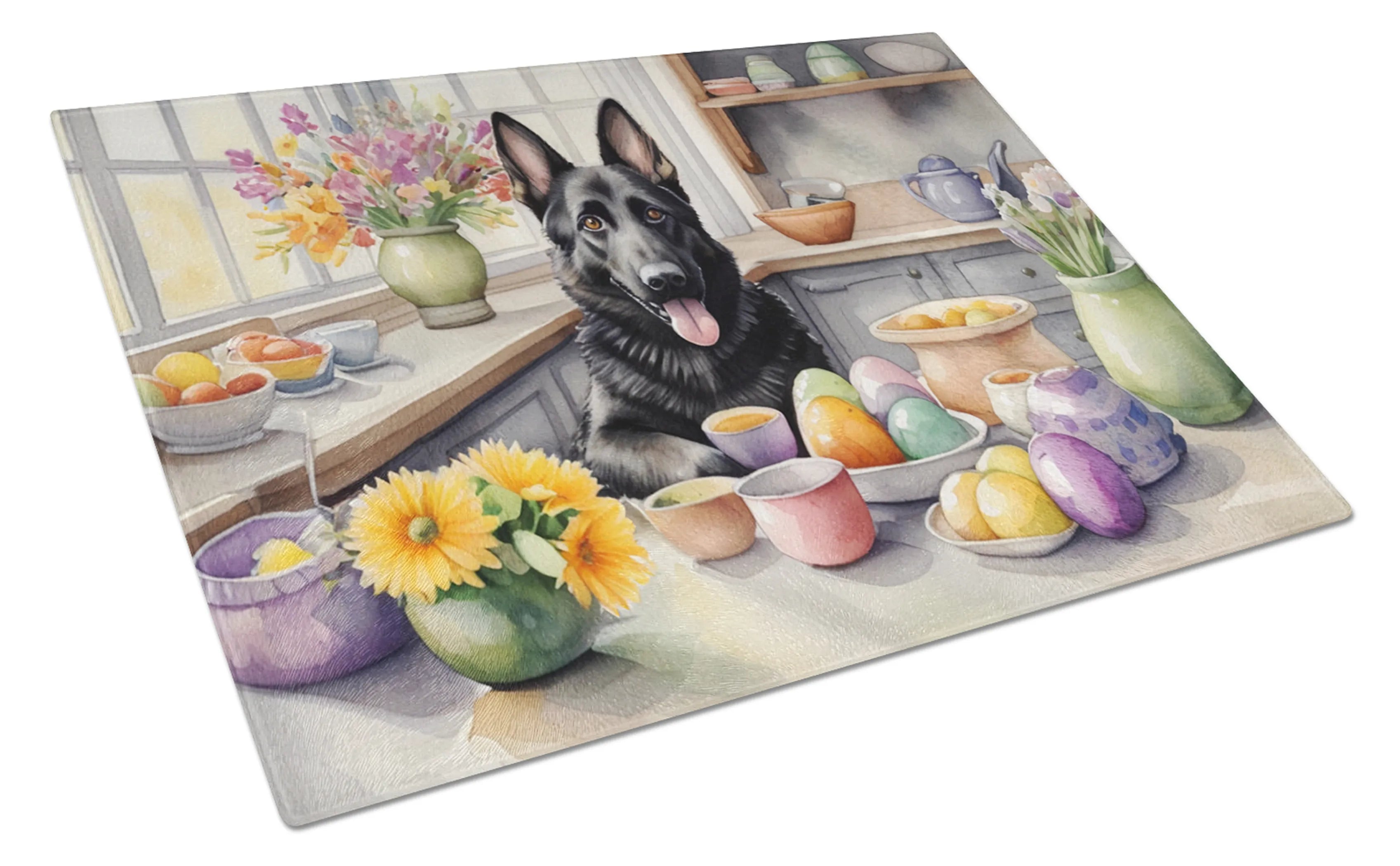 Decorating Easter Glass Cutting Board - Size: LARGE | Pack Of: 1 | Collection name: Decorating easter