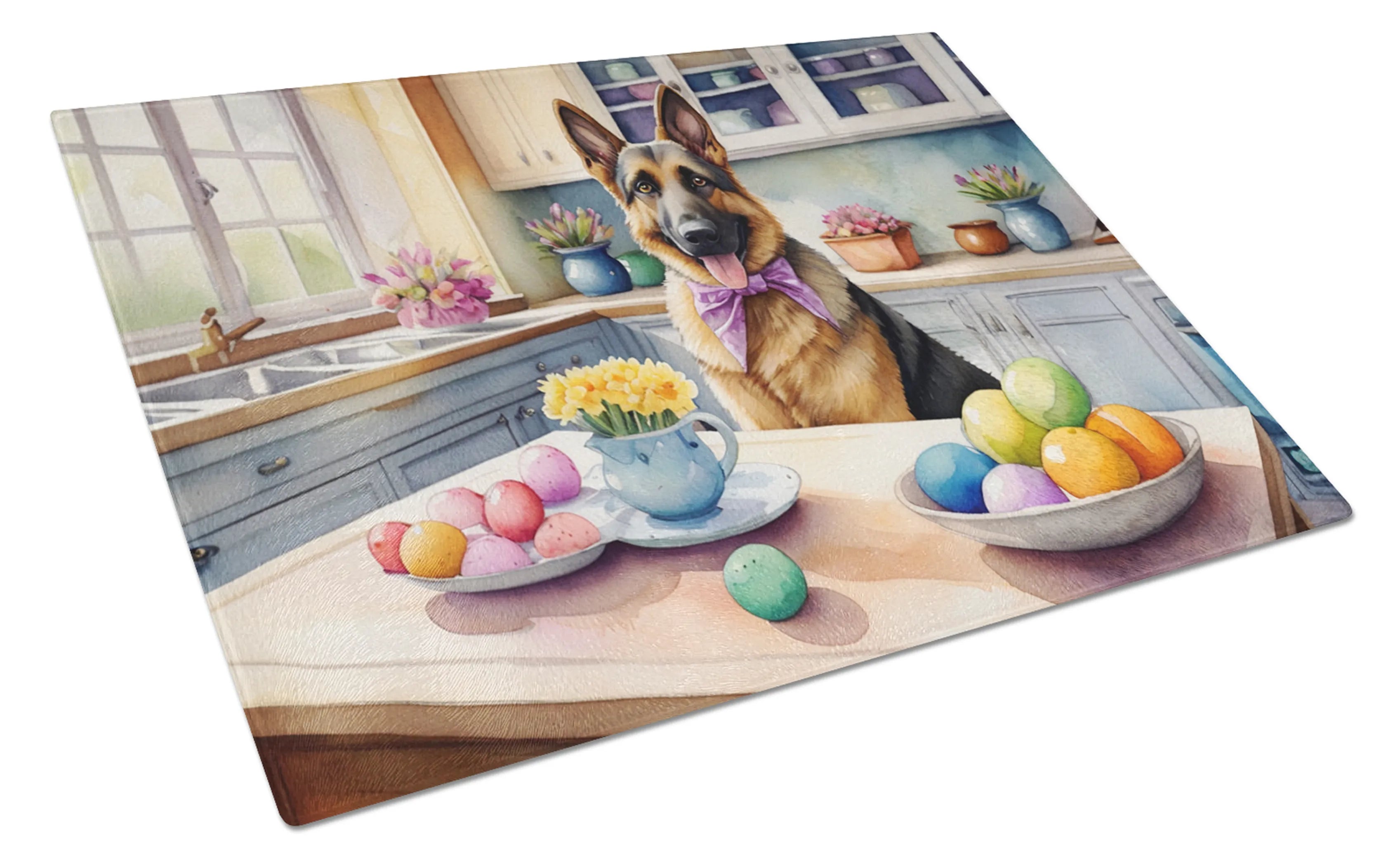 Decorating Easter Glass Cutting Board - Size: LARGE | Pack Of: 1 | Collection name: Decorating easter