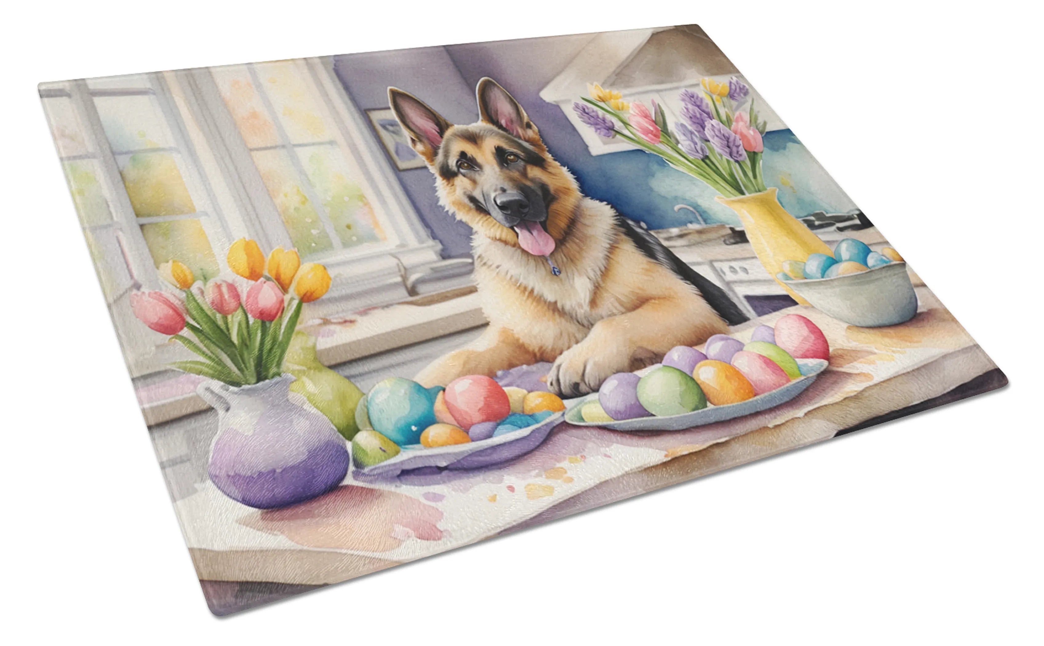 Decorating Easter Glass Cutting Board - Size: LARGE | Pack Of: 1 | Collection name: Decorating easter