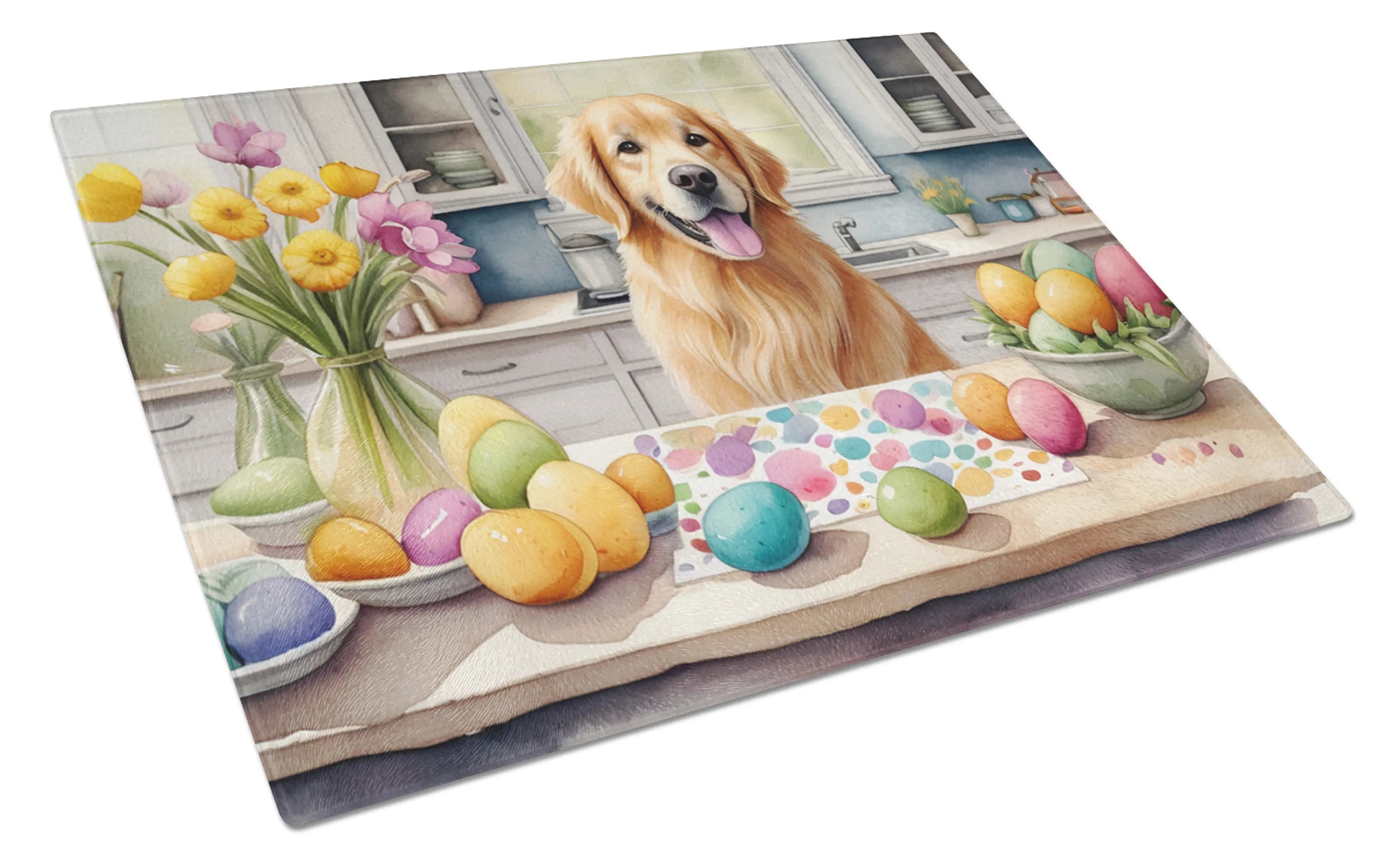 Decorating Easter Glass Cutting Board - Size: LARGE | Pack Of: 1 | Collection name: Decorating easter