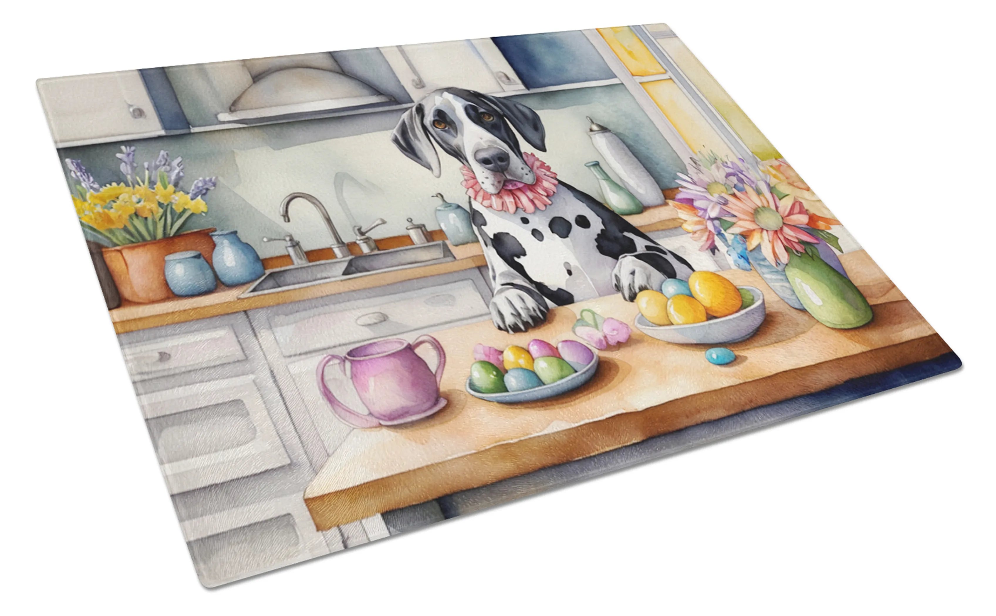 Decorating Easter Glass Cutting Board - Size: LARGE | Pack Of: 1 | Collection name: Decorating easter
