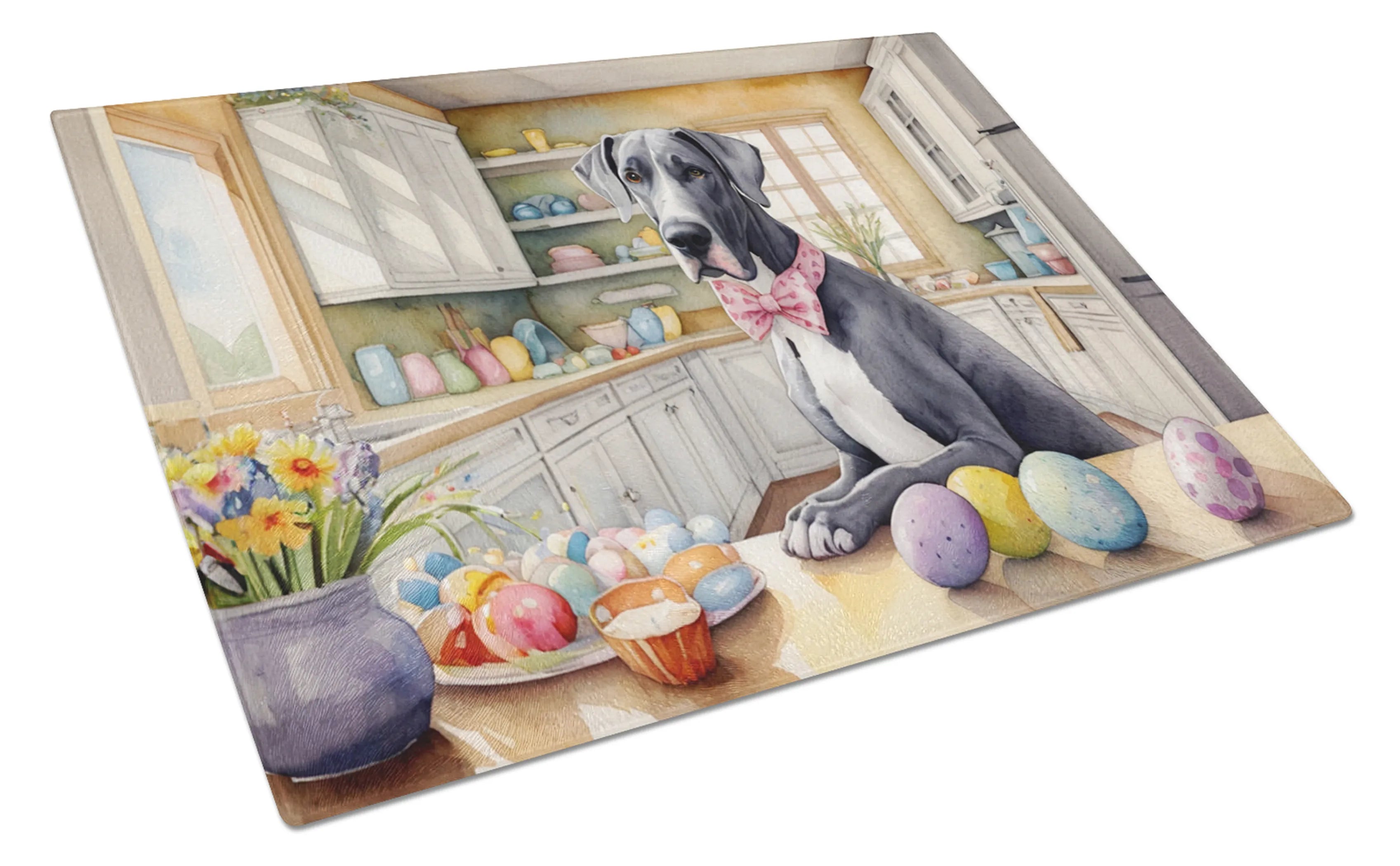 Decorating Easter Glass Cutting Board - Size: LARGE | Pack Of: 1 | Collection name: Decorating easter