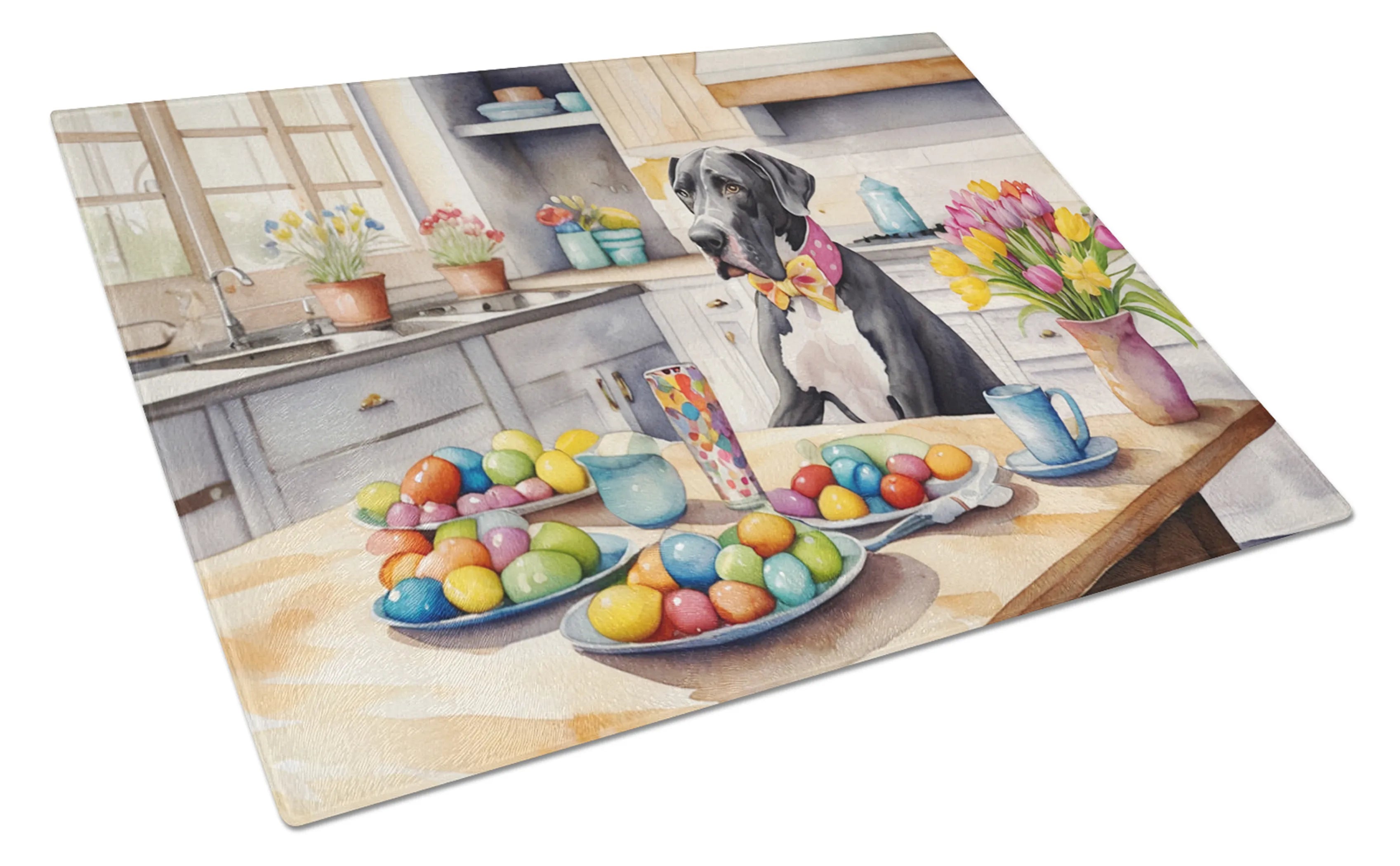 Decorating Easter Glass Cutting Board - Size: LARGE | Pack Of: 1 | Collection name: Decorating easter