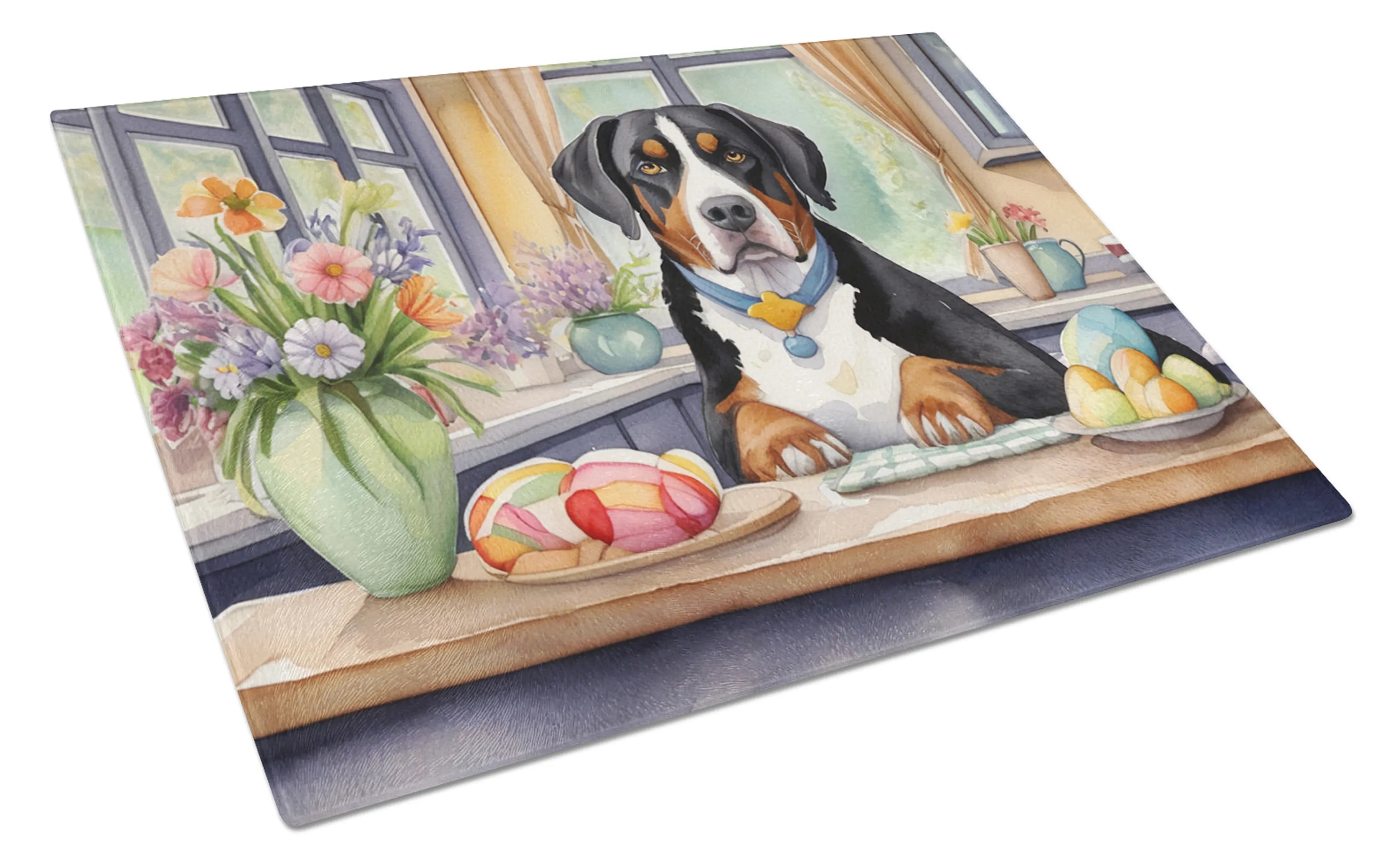 Decorating Easter Glass Cutting Board - Size: LARGE | Pack Of: 1 | Collection name: Decorating easter