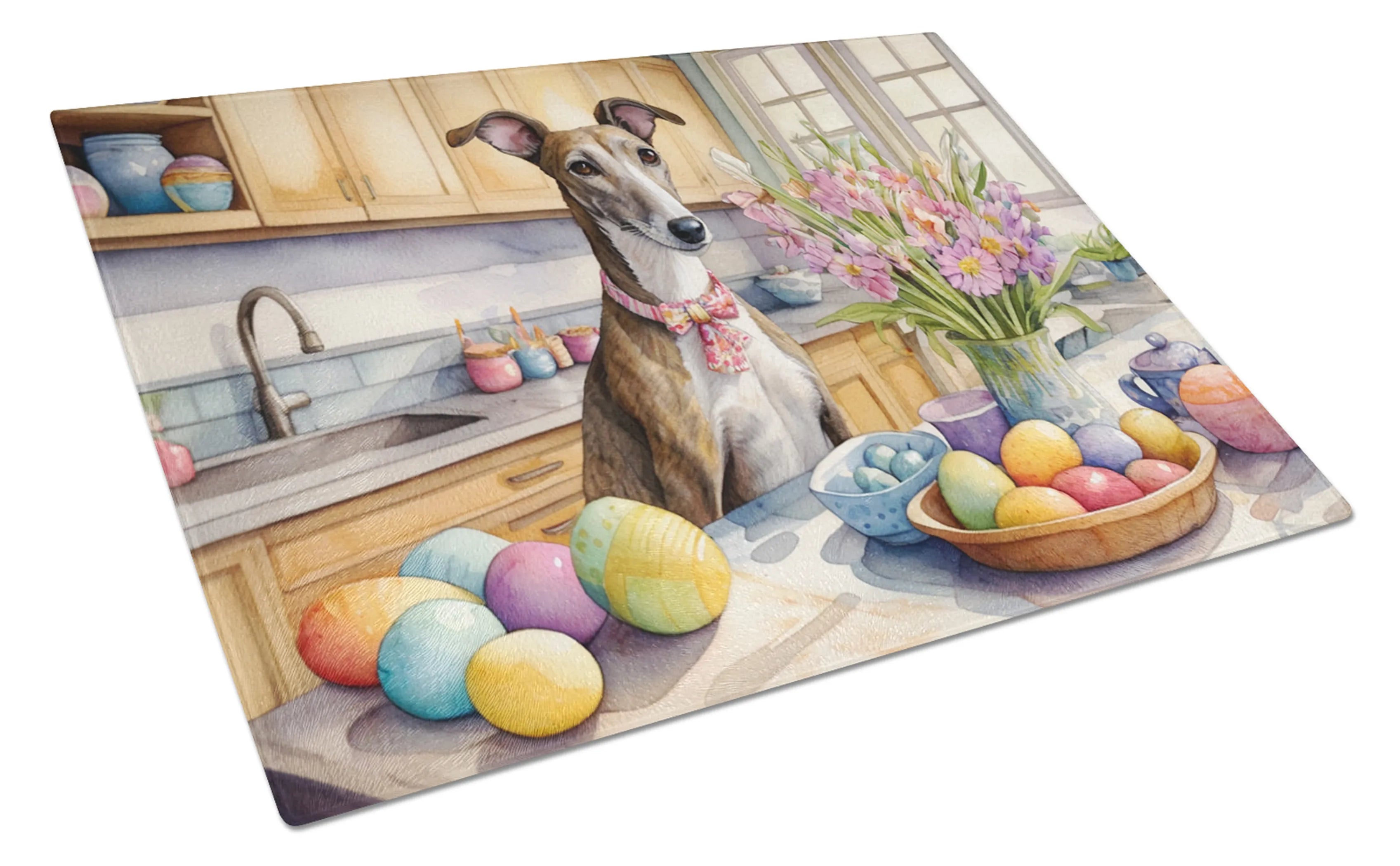 Decorating Easter Glass Cutting Board - Size: LARGE | Pack Of: 1 | Collection name: Decorating easter