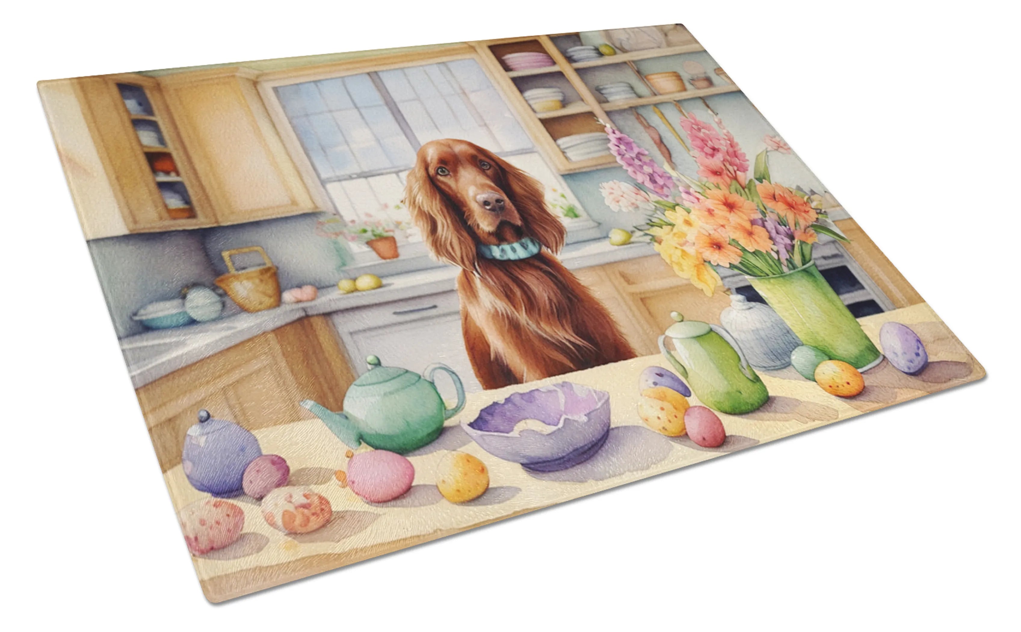 Decorating Easter Glass Cutting Board - Size: LARGE | Pack Of: 1 | Collection name: Decorating easter